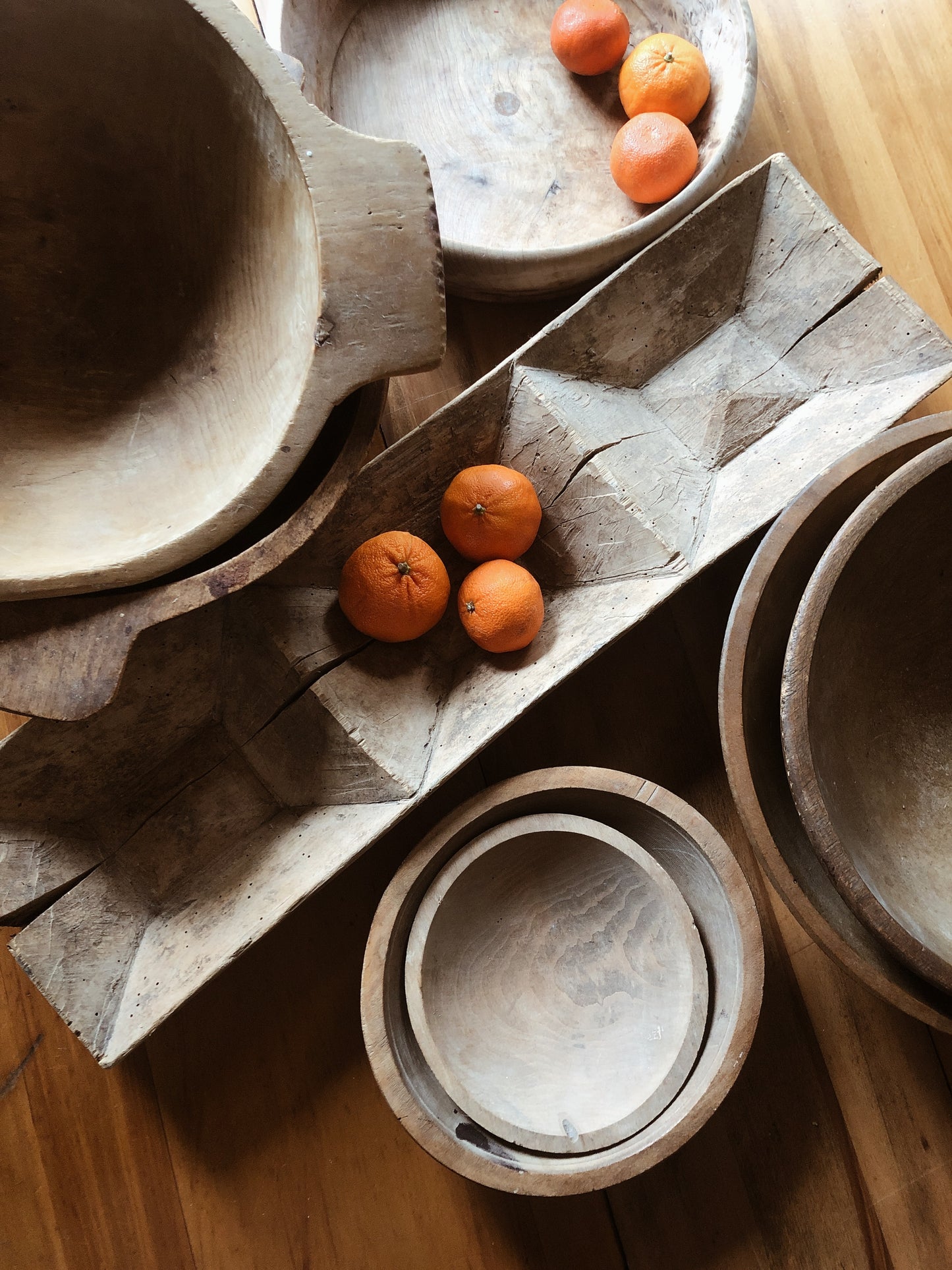Antique Dough Bowl with Handles