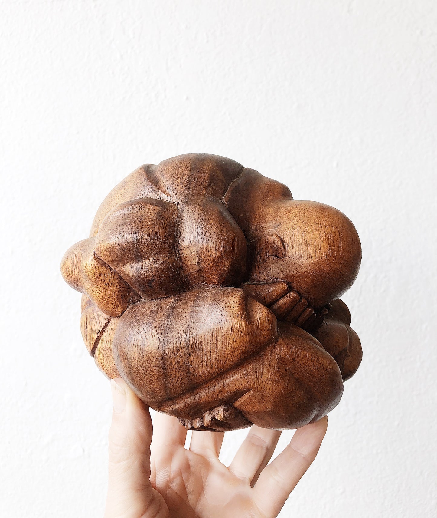 Giant Vintage Wooden Weeping Buddha