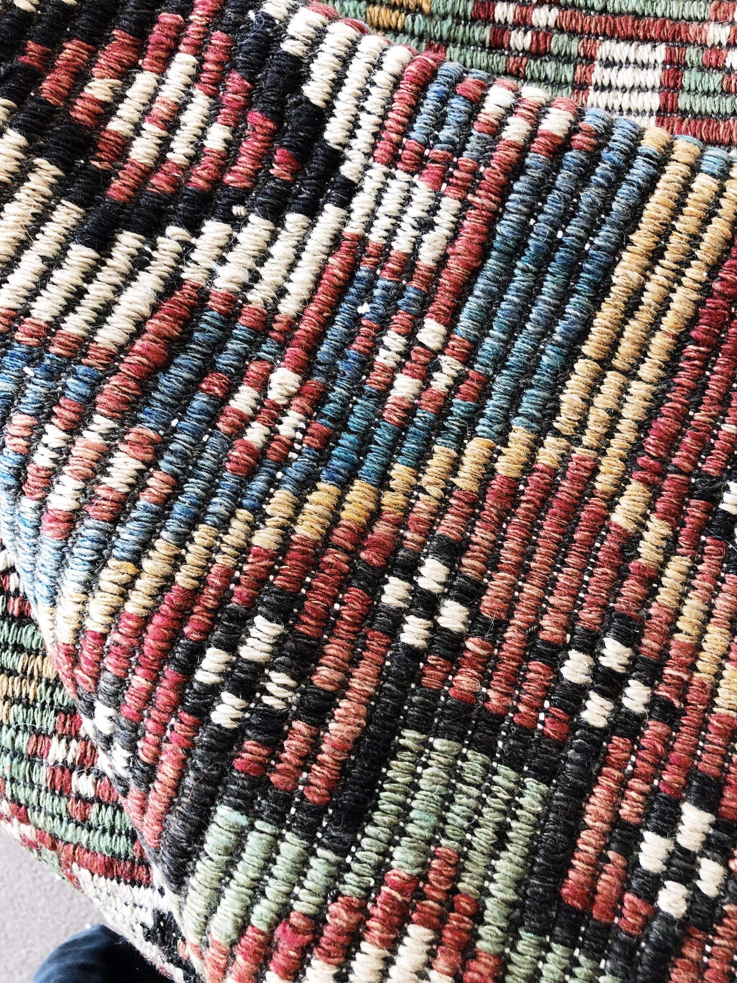 Vintage Soumak Tribal Embroidery Rug