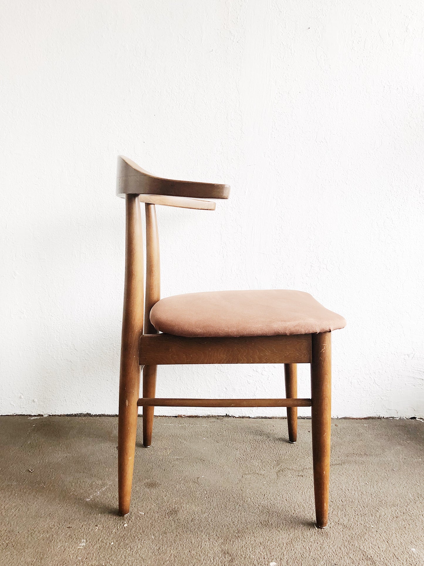 Mid Century Blush Upholstered Chair
