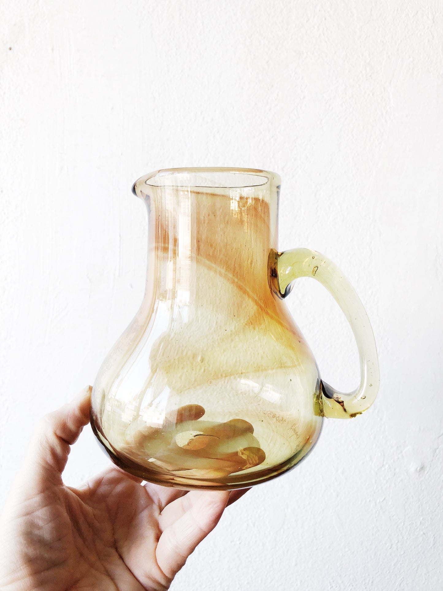 Vintage Halvärsson Kingwell Art Glass Pitcher