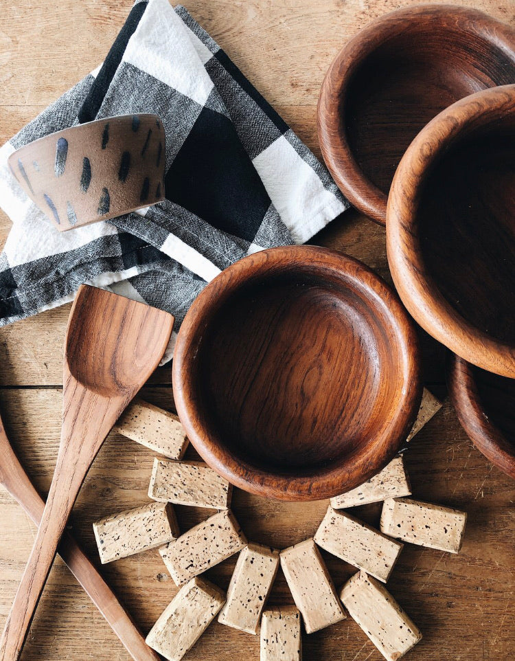 Mid Century Japanese Teak Servers