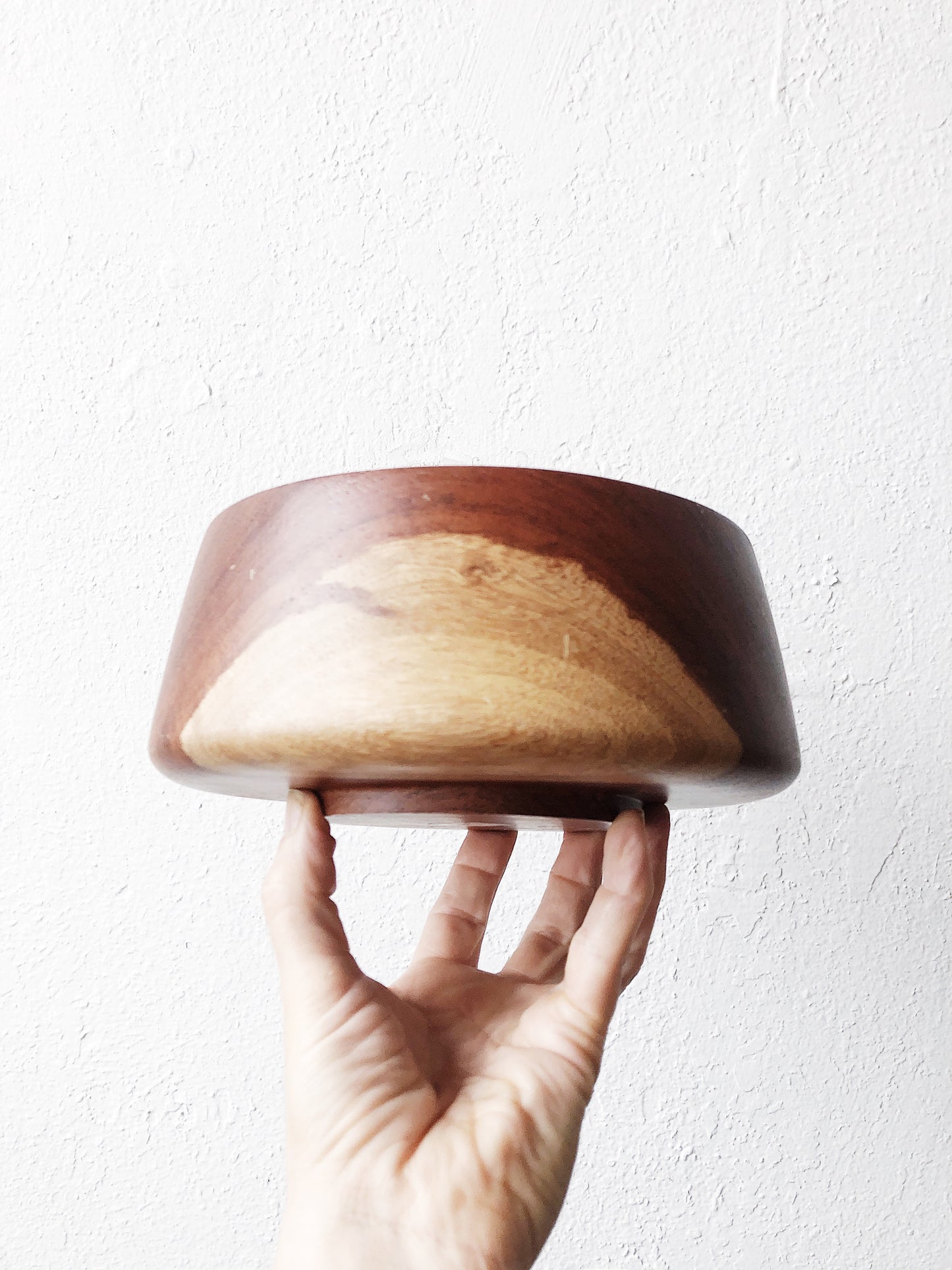 Tapered Mid Century Wood Fruit Bowl