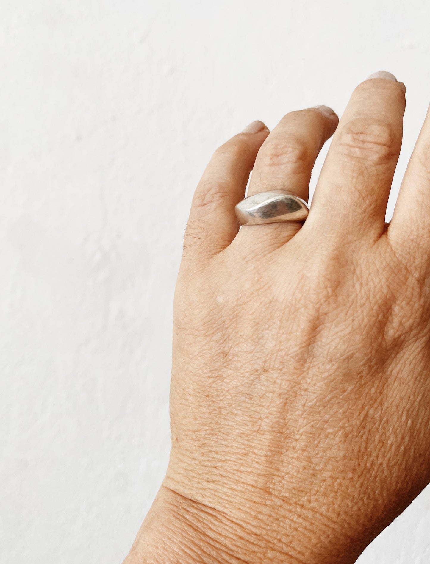 Modernist Sterling Dome Ring