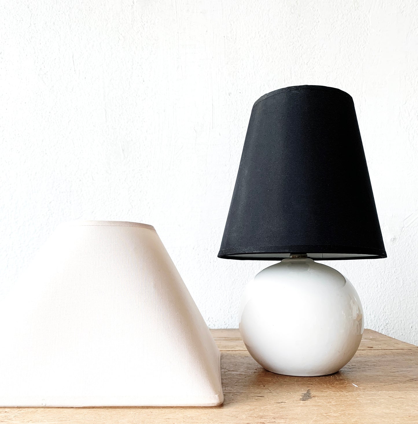 Vintage Ceramic Orb Lamp with Shade