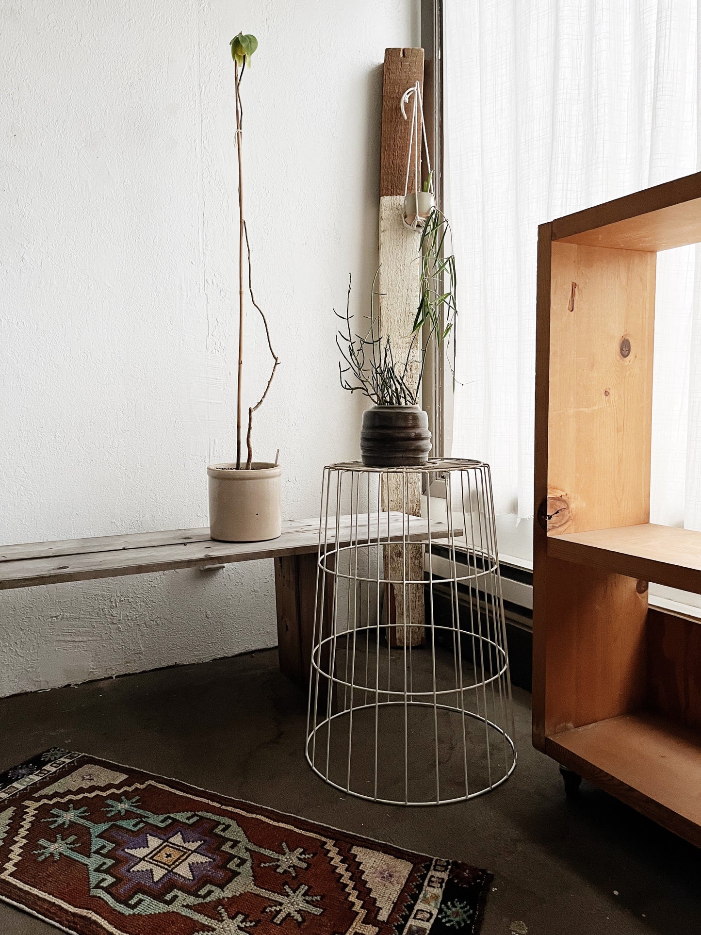Vintage Industrial Wire Bin