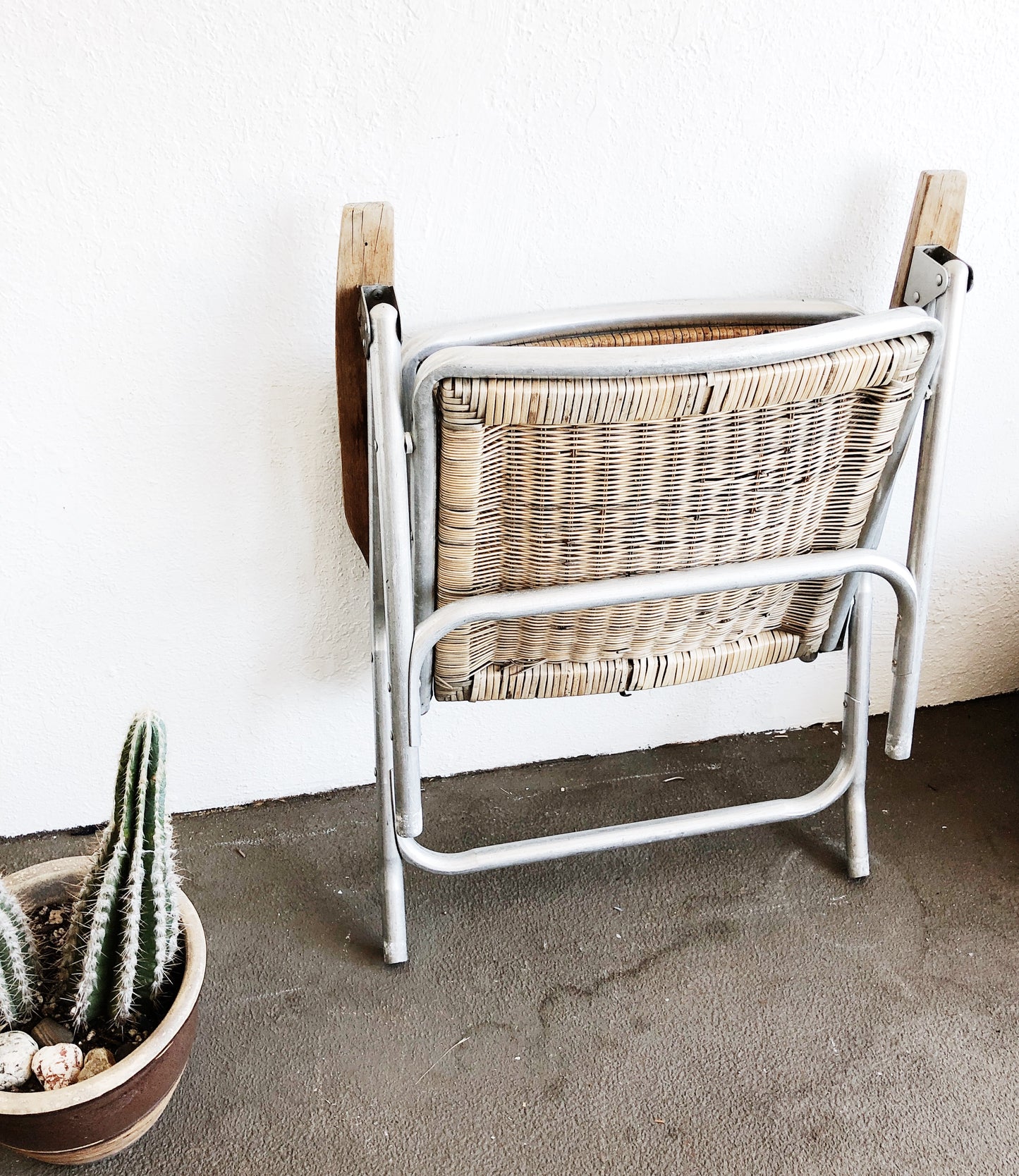 Vintage Woven Folding Chair