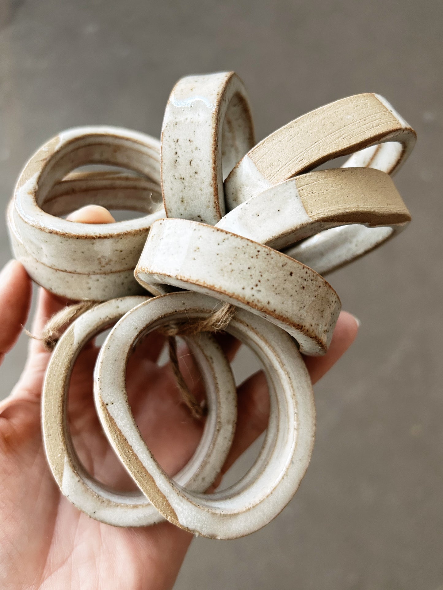Handmade Ceramic Napkin Rings Set of 8
