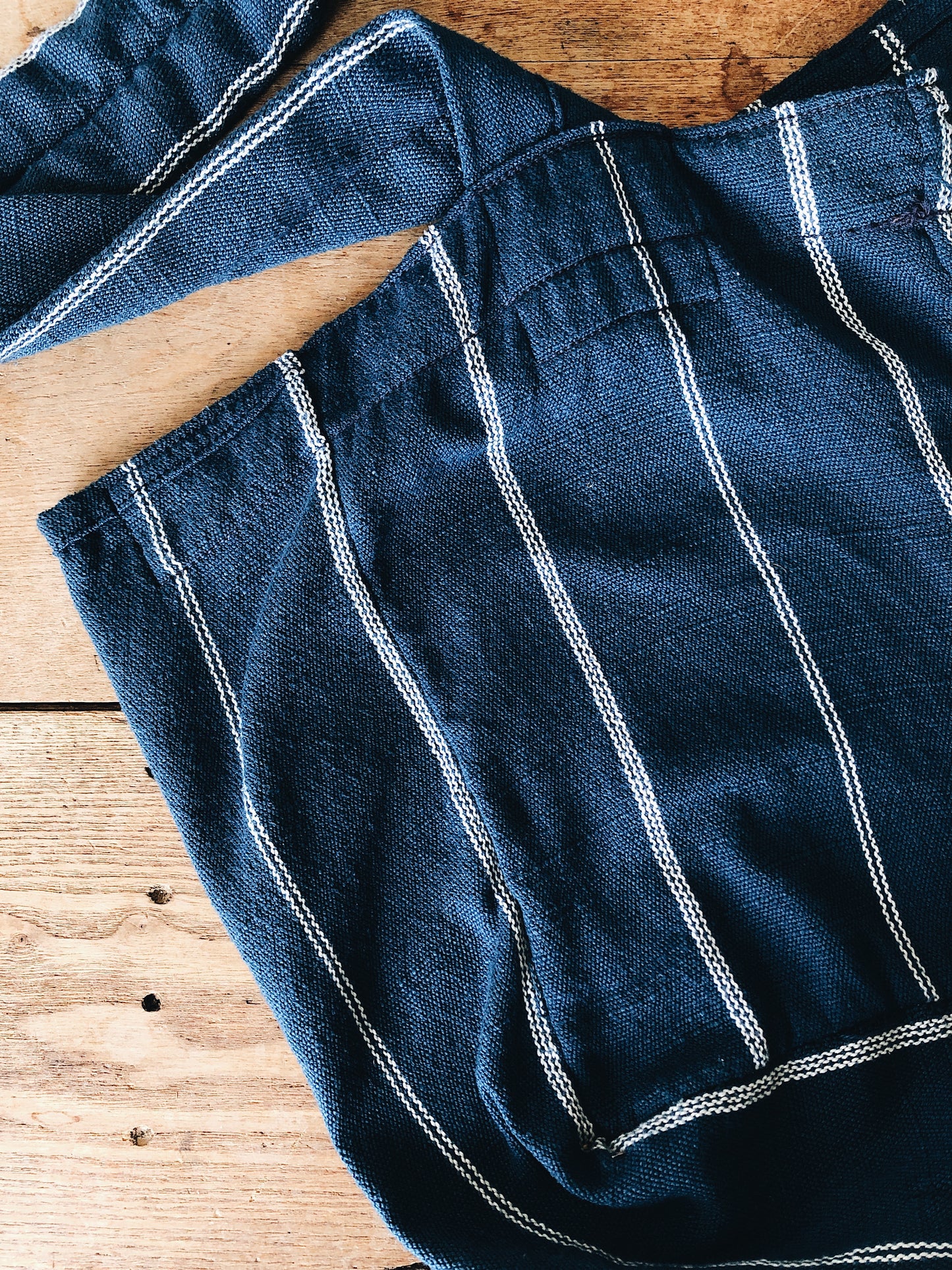 Large Indigo Woven Crescent Tote