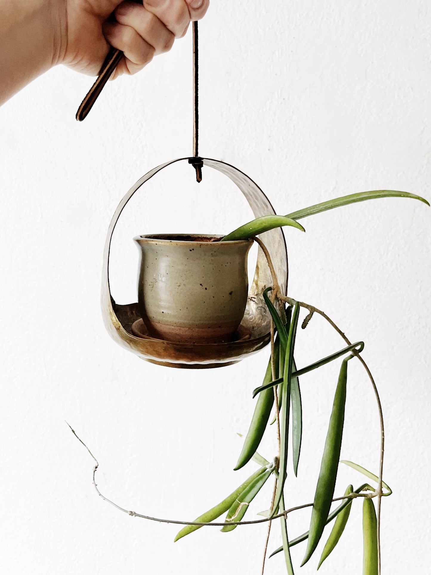 Vintage Hammered Brass Hanger