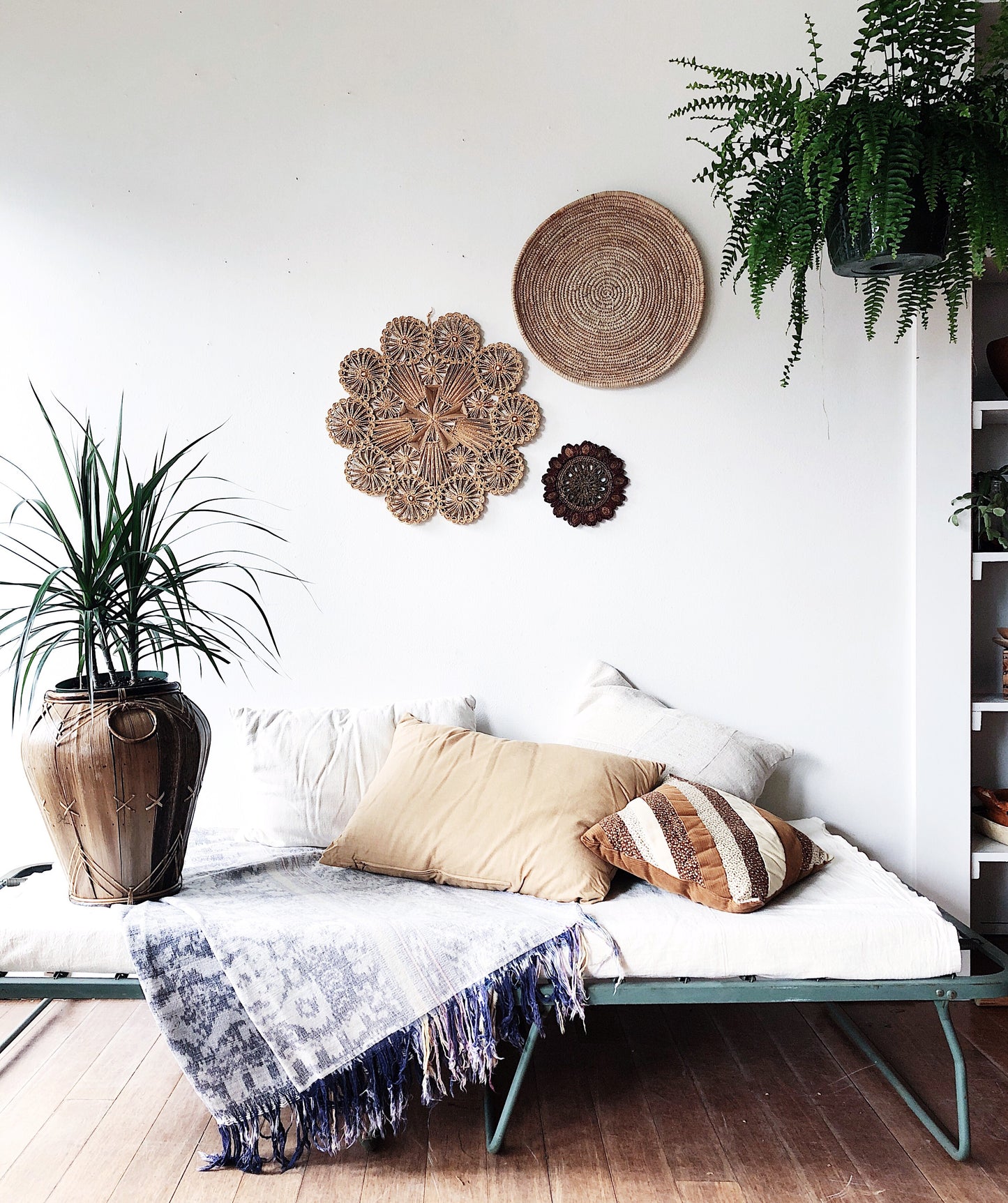 Handmade Patchwork Homespun Cotton Pillow