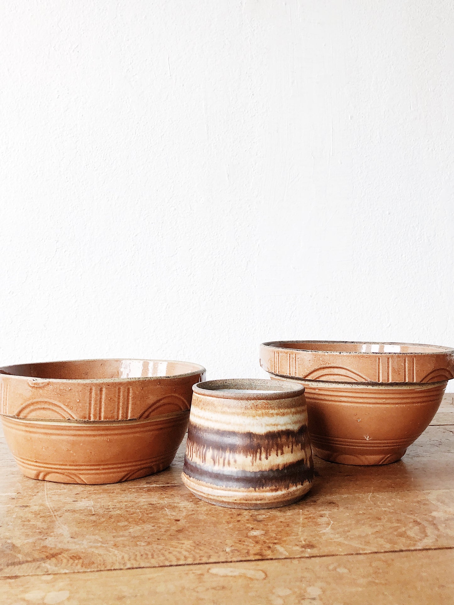 Pair of USA Pottery Nesting Bowls