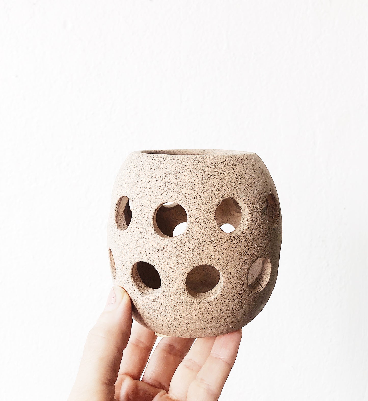 Vintage Blush Stoneware Luminary