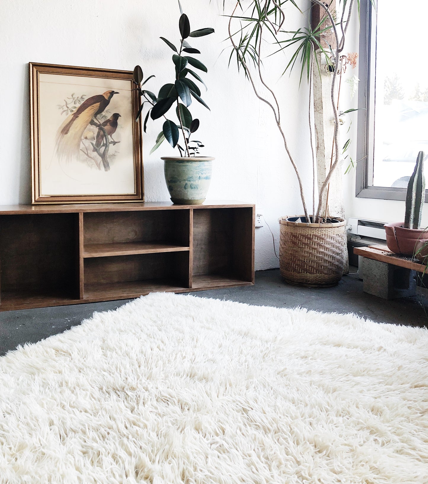 Natural Wool Flokati Shag Rug