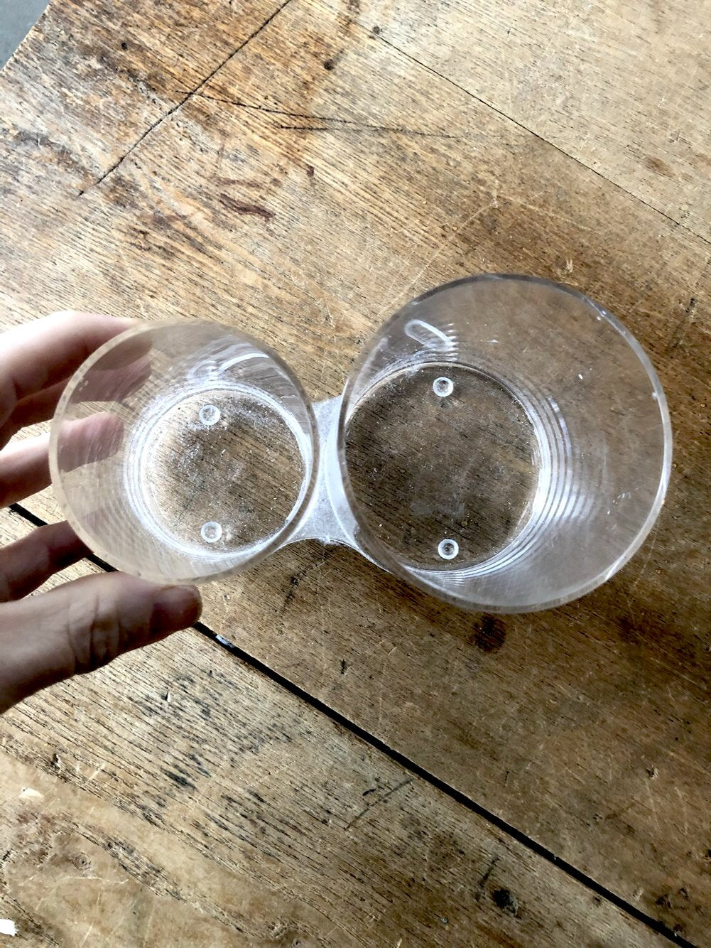 Vintage Lucite Double Vase