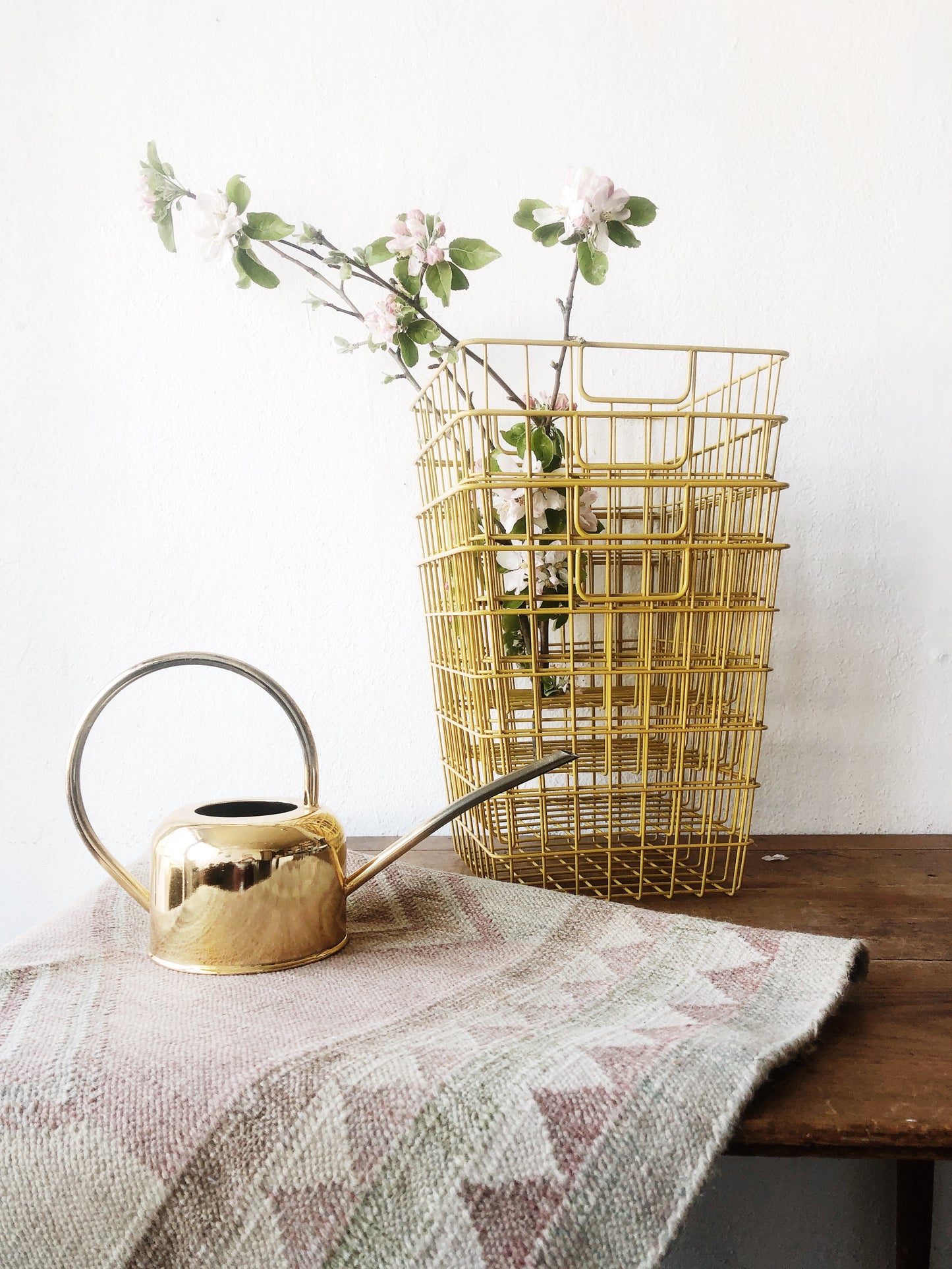 Vintage Blush Wool Kilim