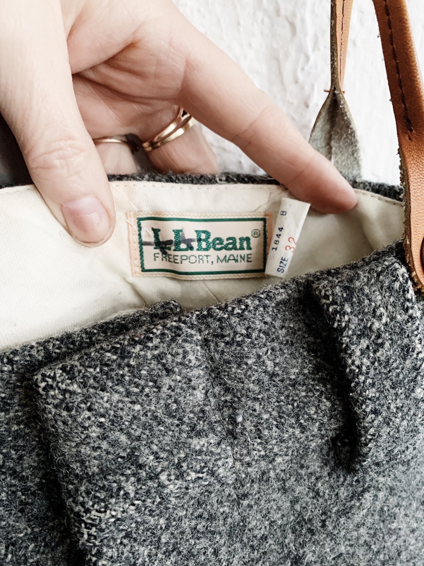 Vintage LL Bean Thick Wool Trousers with Suspenders