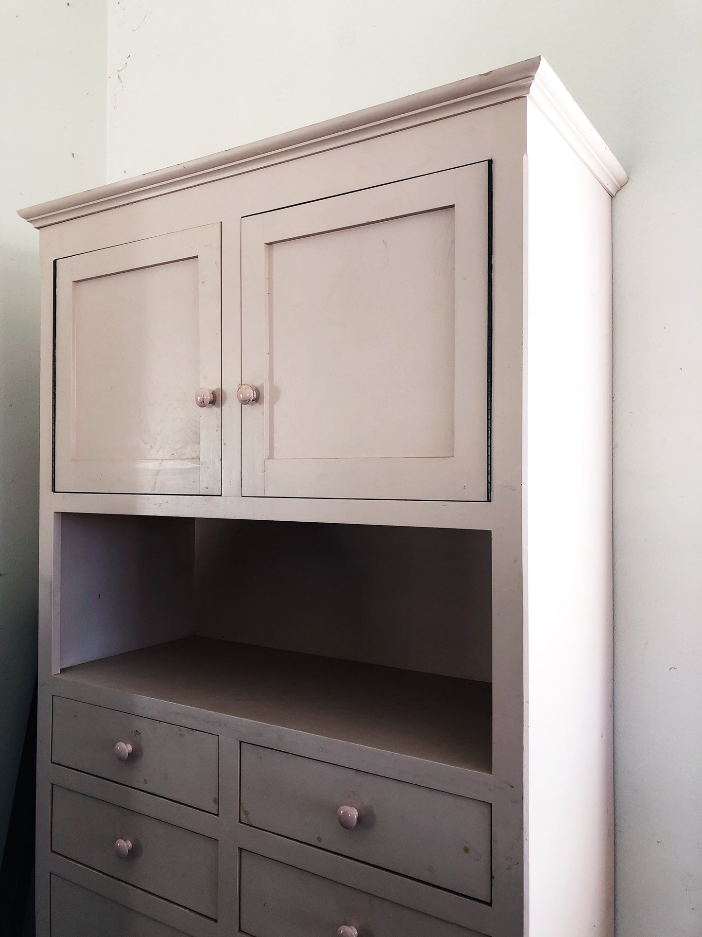Custom Built Vintage Blush Cabinet