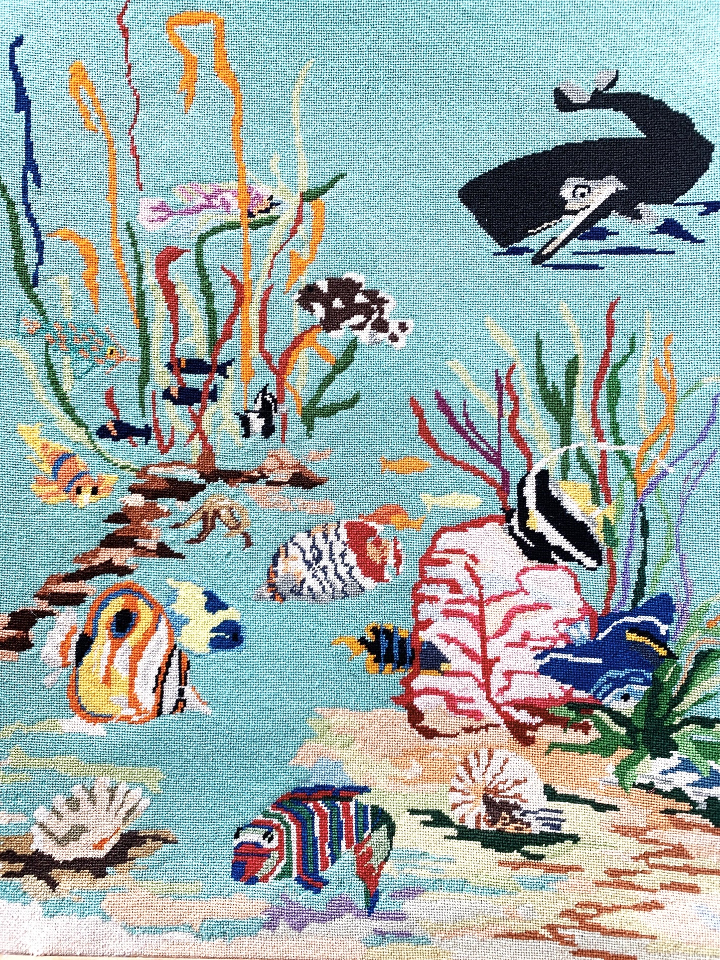 Large Vintage Framed Needlepoint