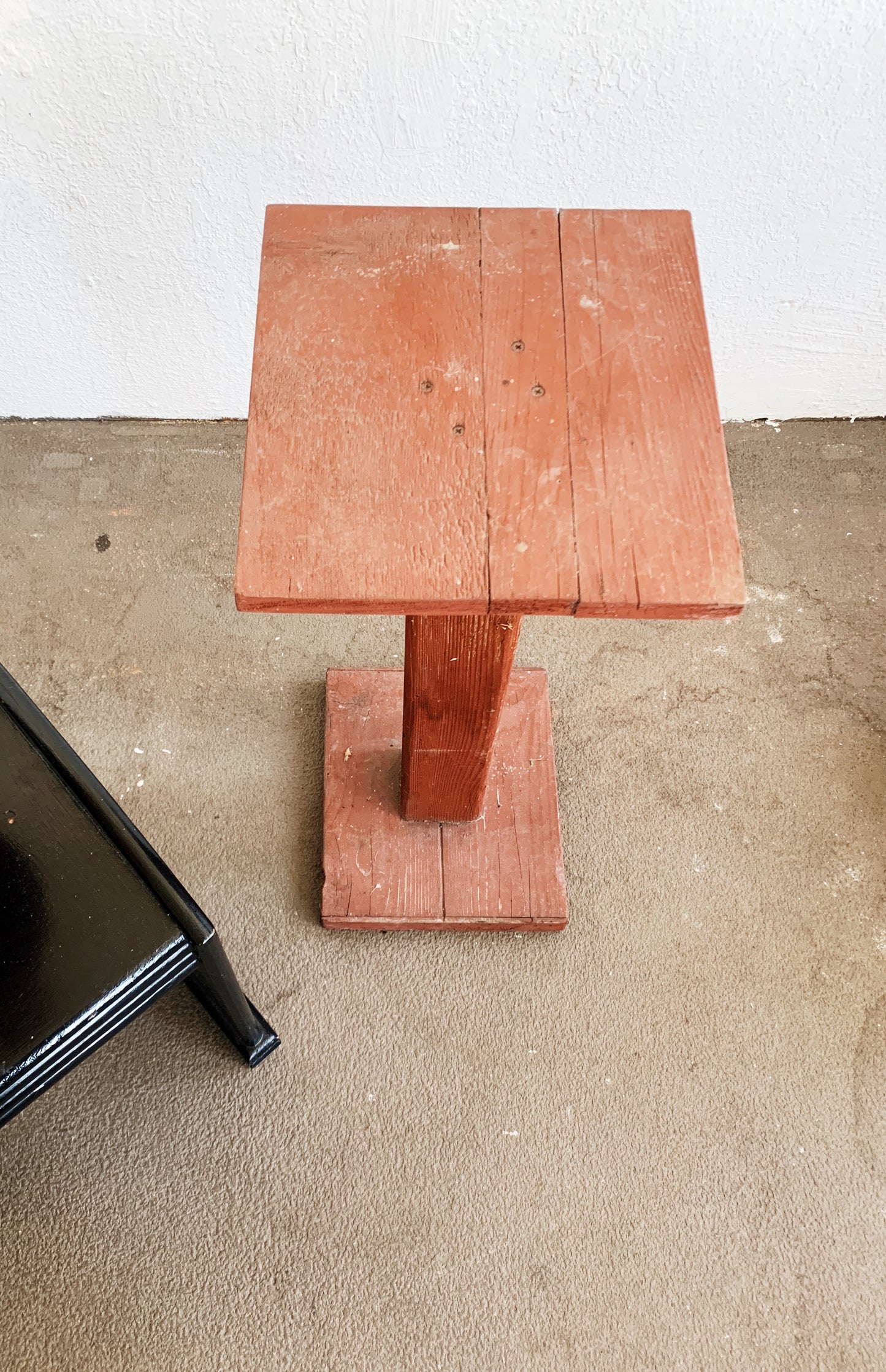 Rustic Wood Pedestal Plant Stand