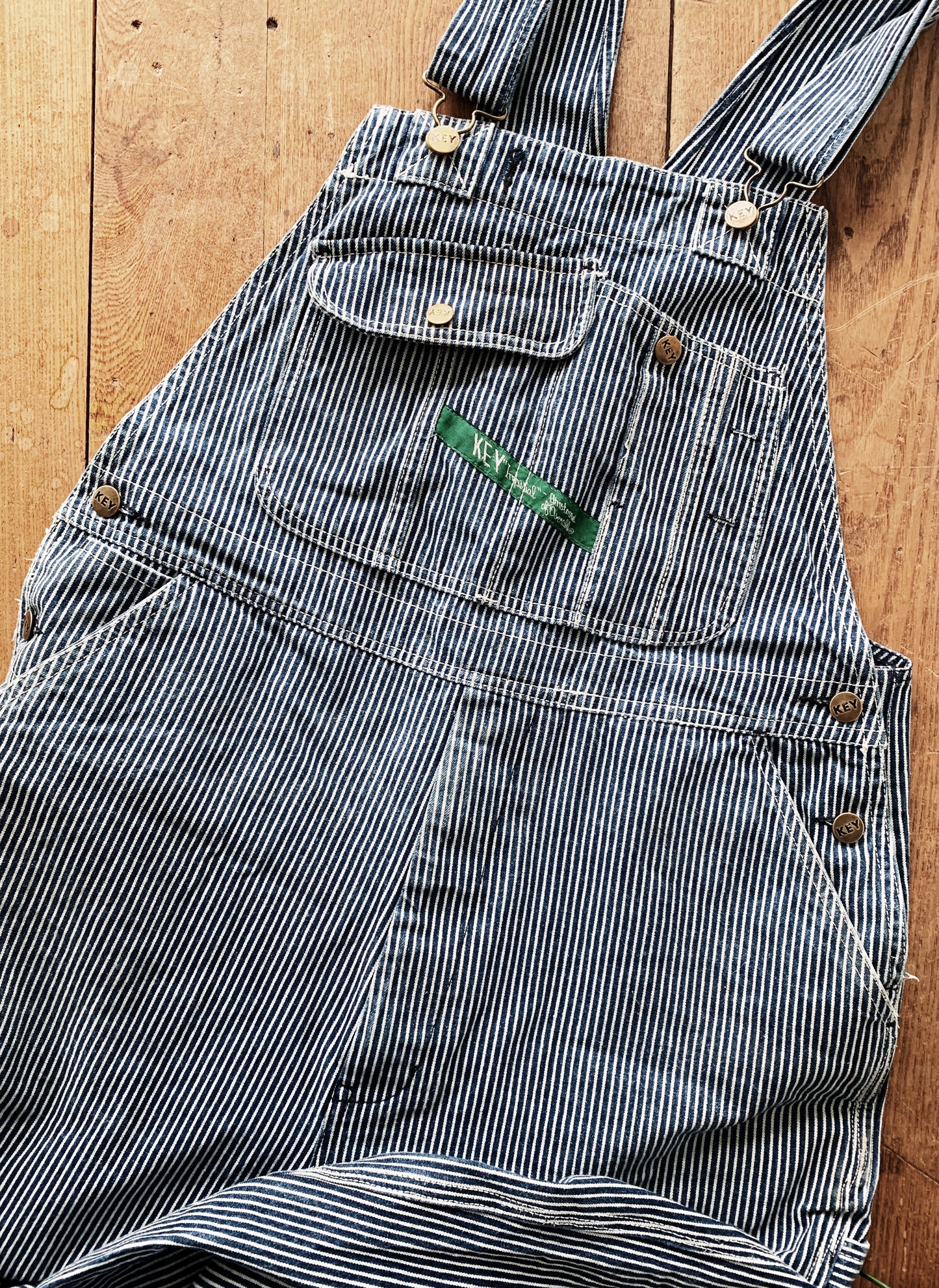 Key Railroad Stripe Overalls