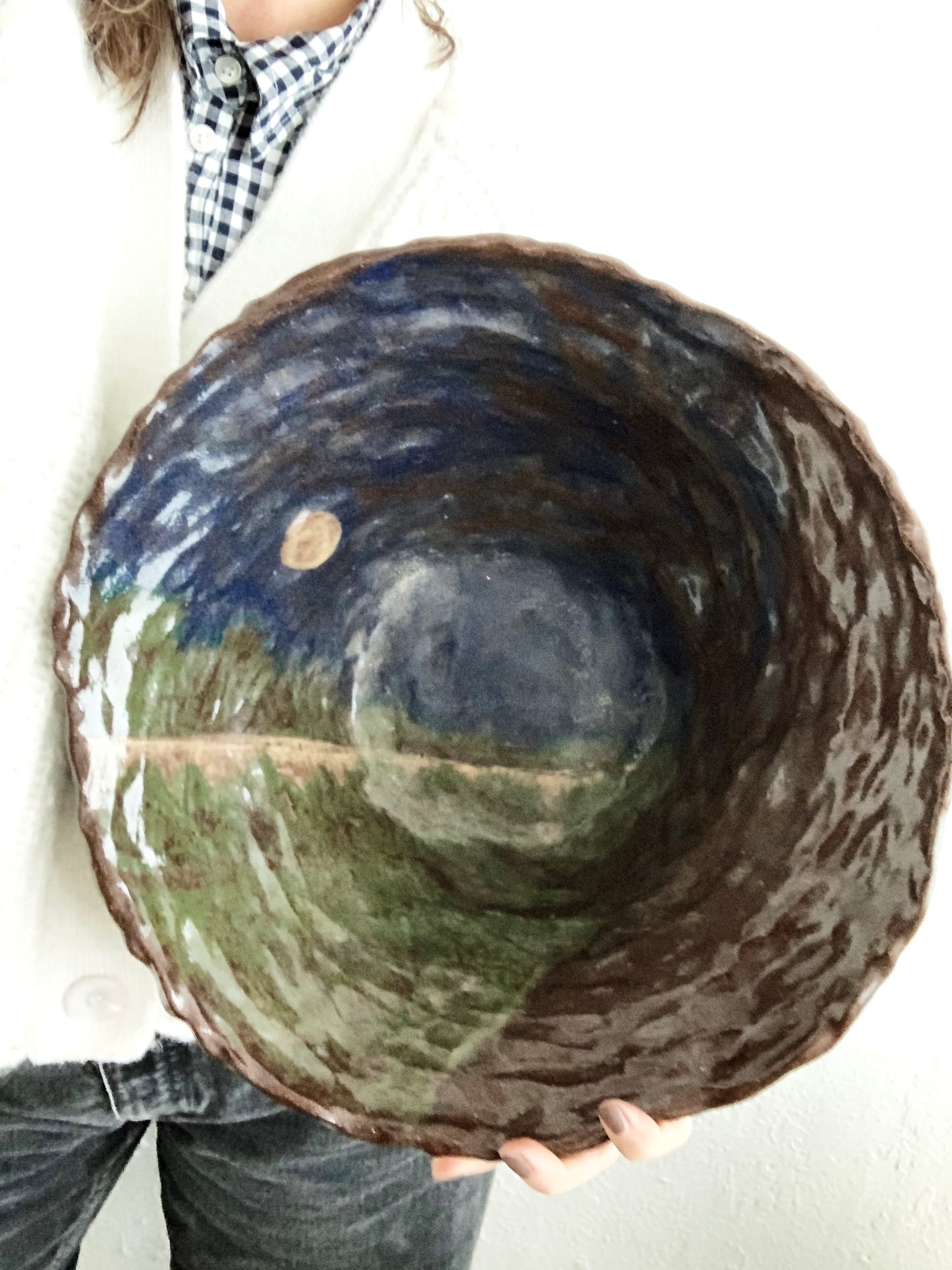 Large Hand Formed Ceramic Bowl