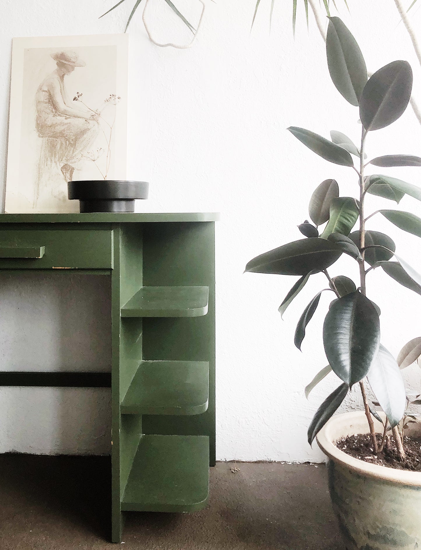 Vintage Petite Desk with Shelves