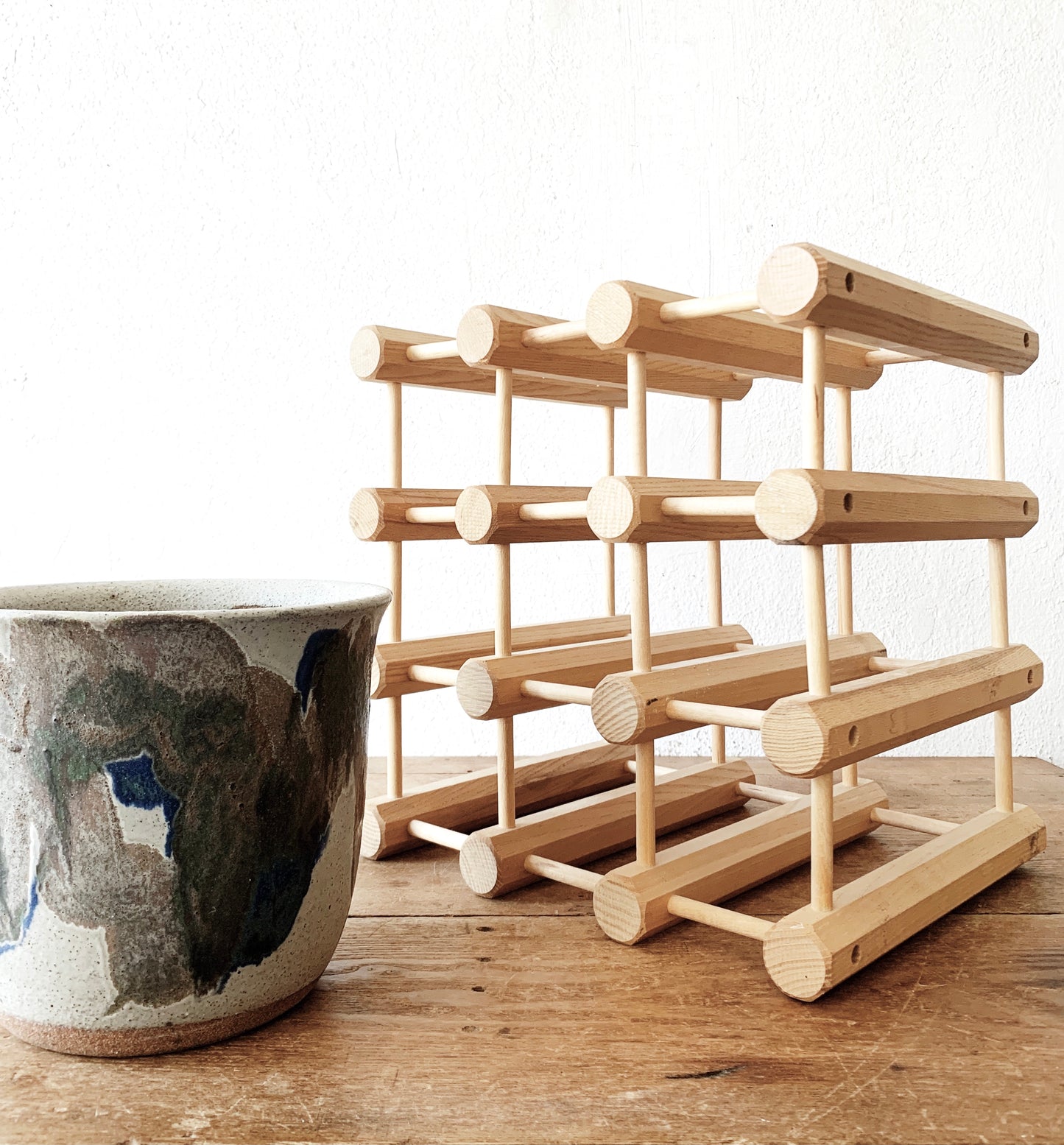 Handmade Natural Ash Modular Wine Rack