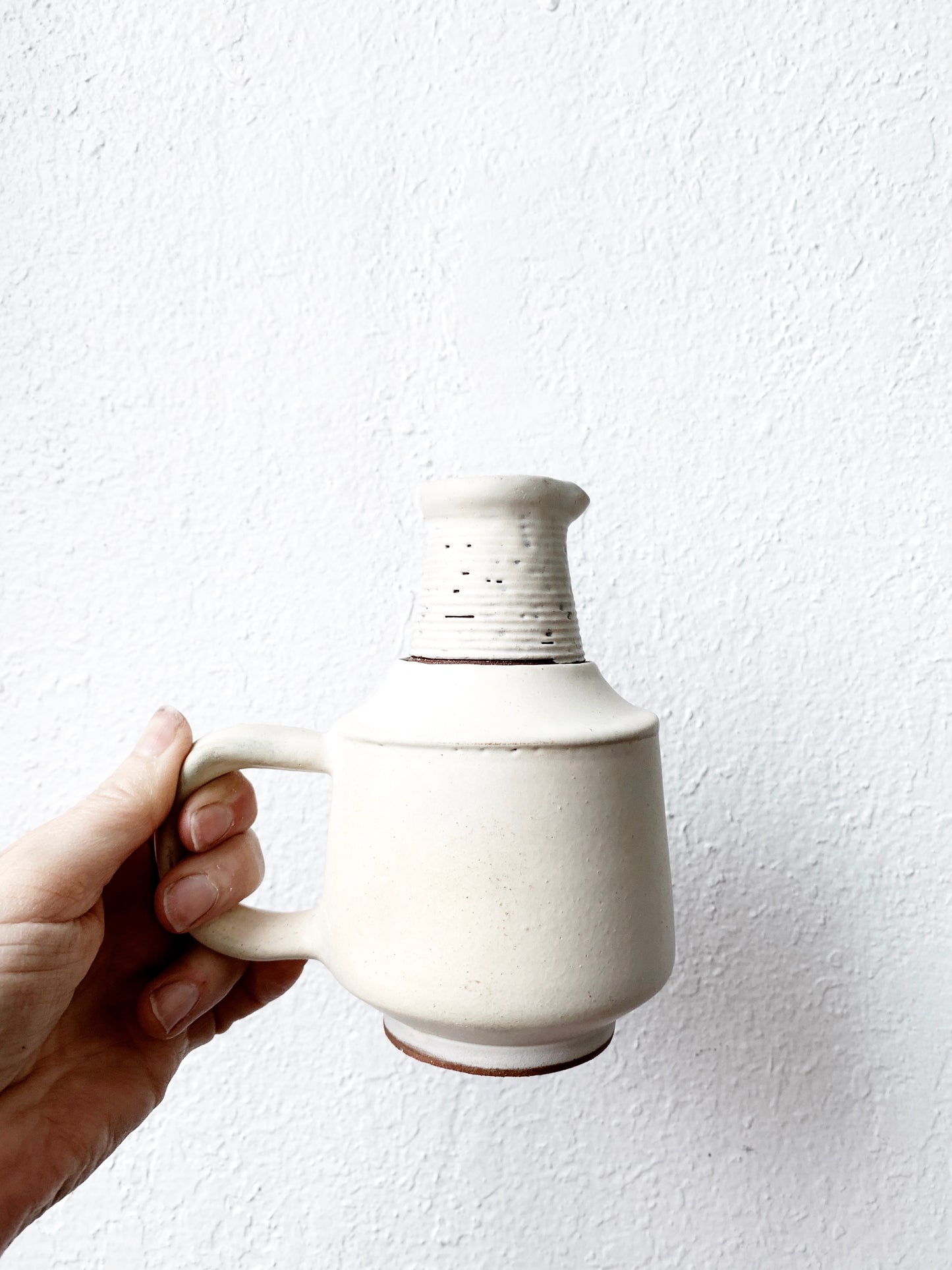 Handmade Matte White Pottery Pitcher
