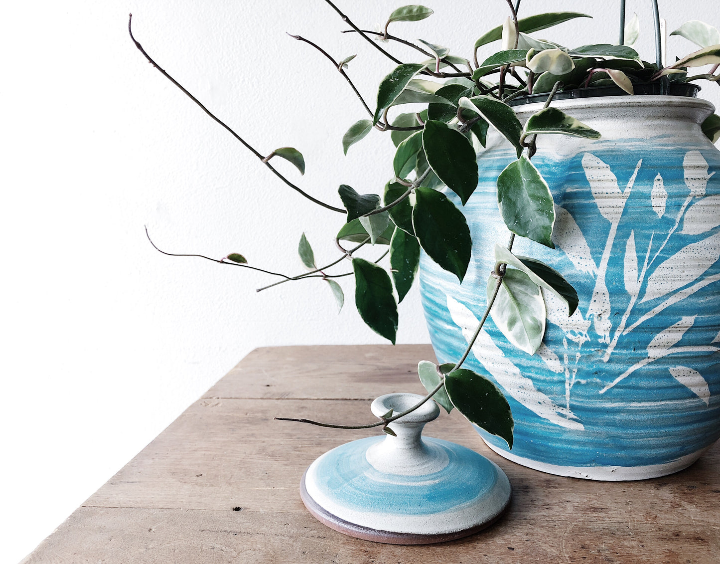 Vintage Ceramic Sun Print Canister