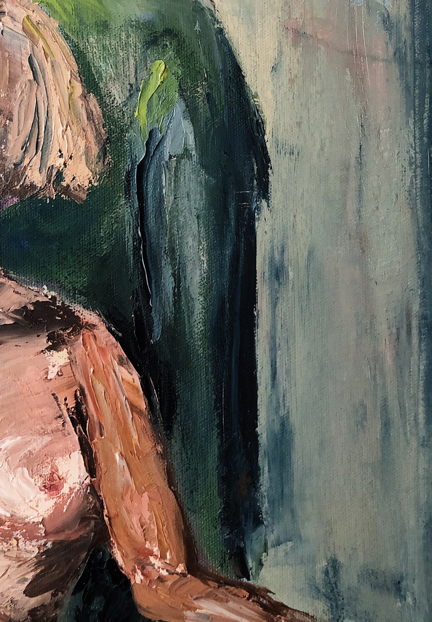 Vintage Nude Portrait Painting