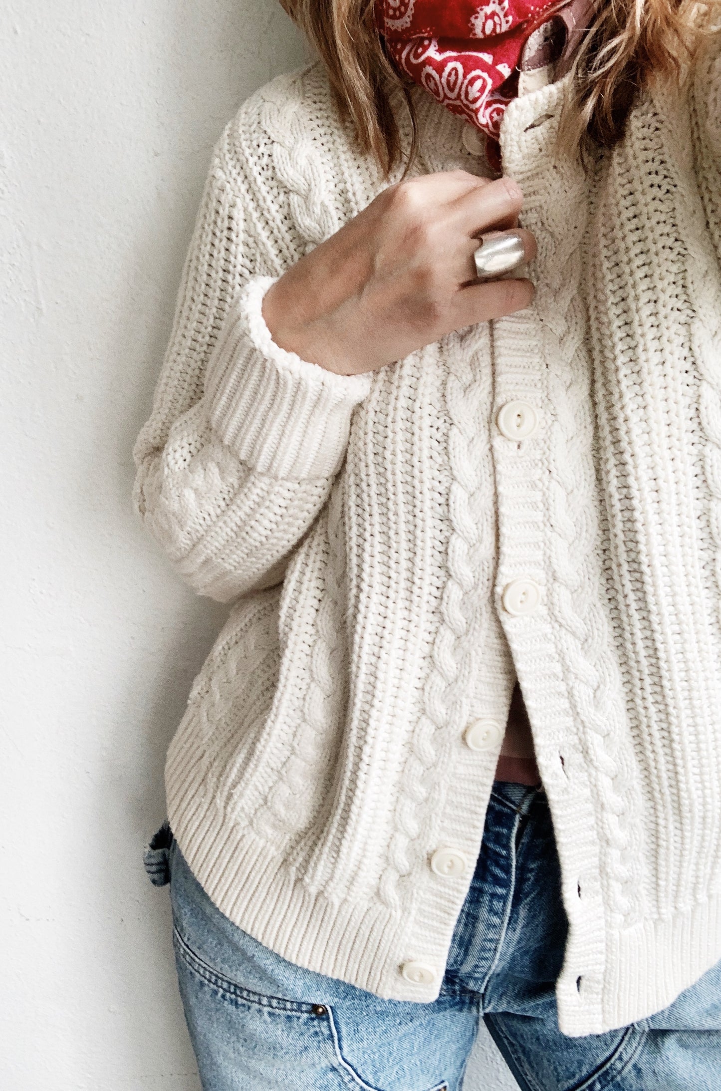 LL Bean Classic Cotton Cable Knit