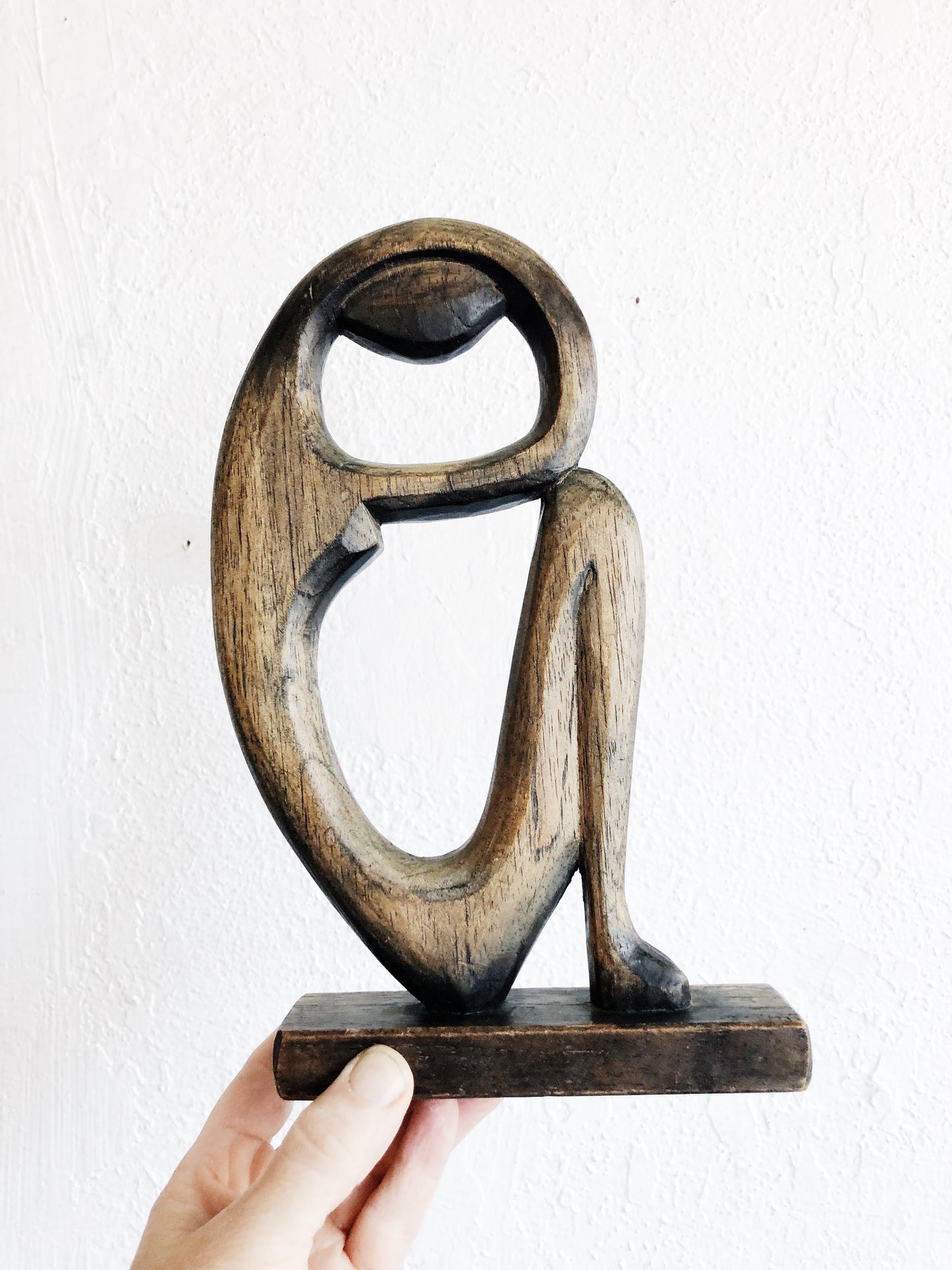 Modernist Carved Wood Sculpture