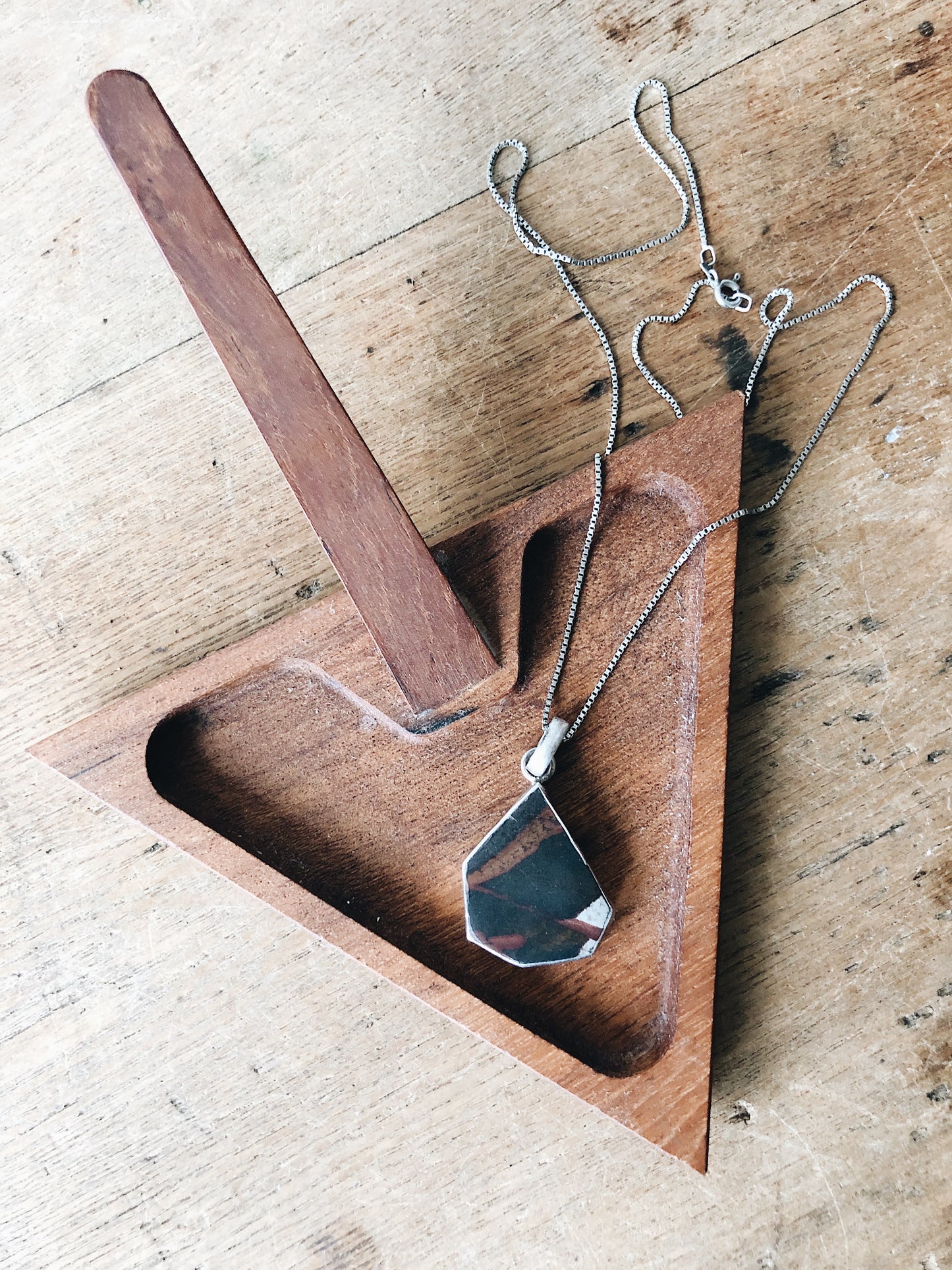 Vintage Modernist Stone Pendant