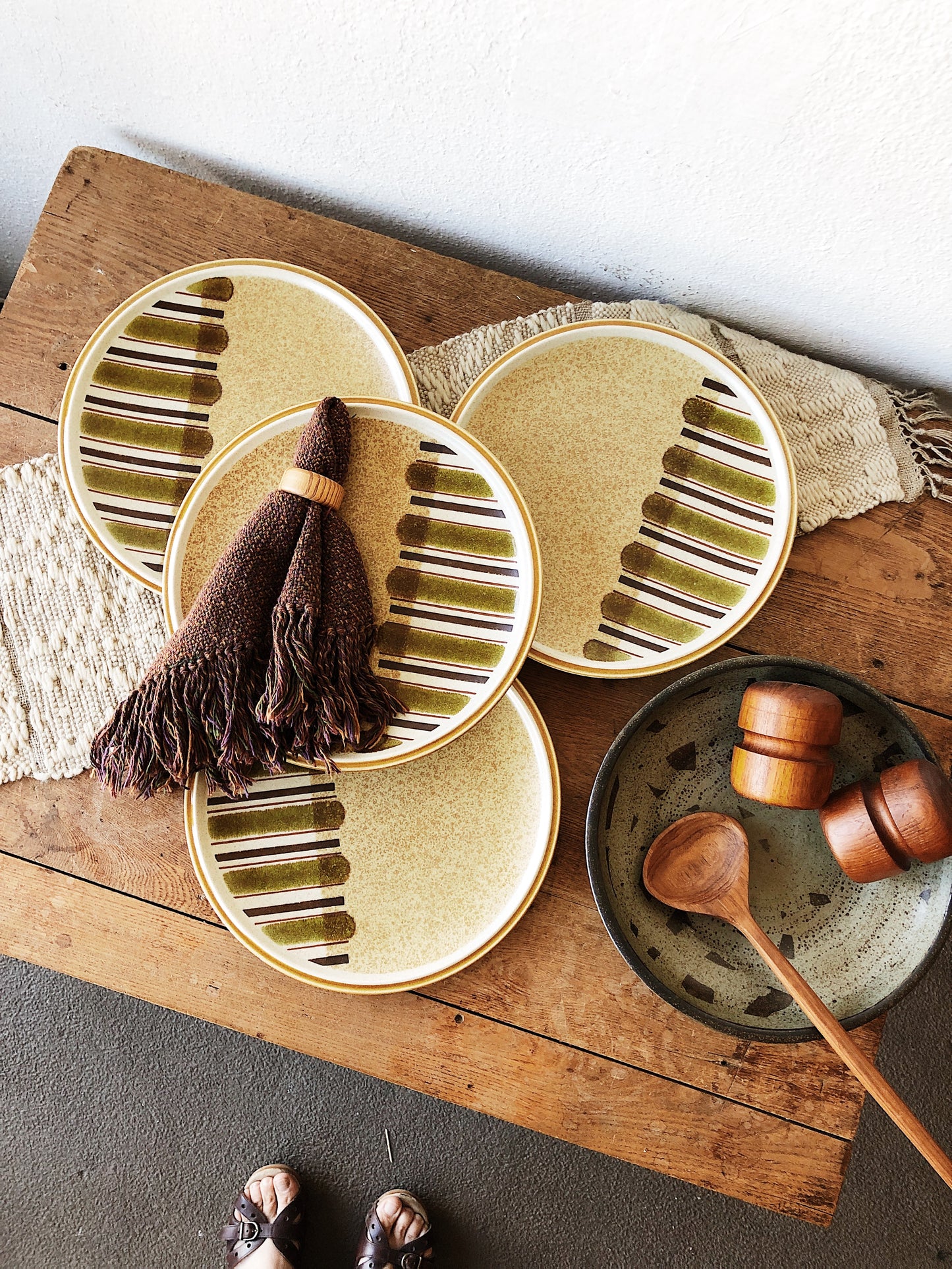 Vintage Stoneware Plate Set