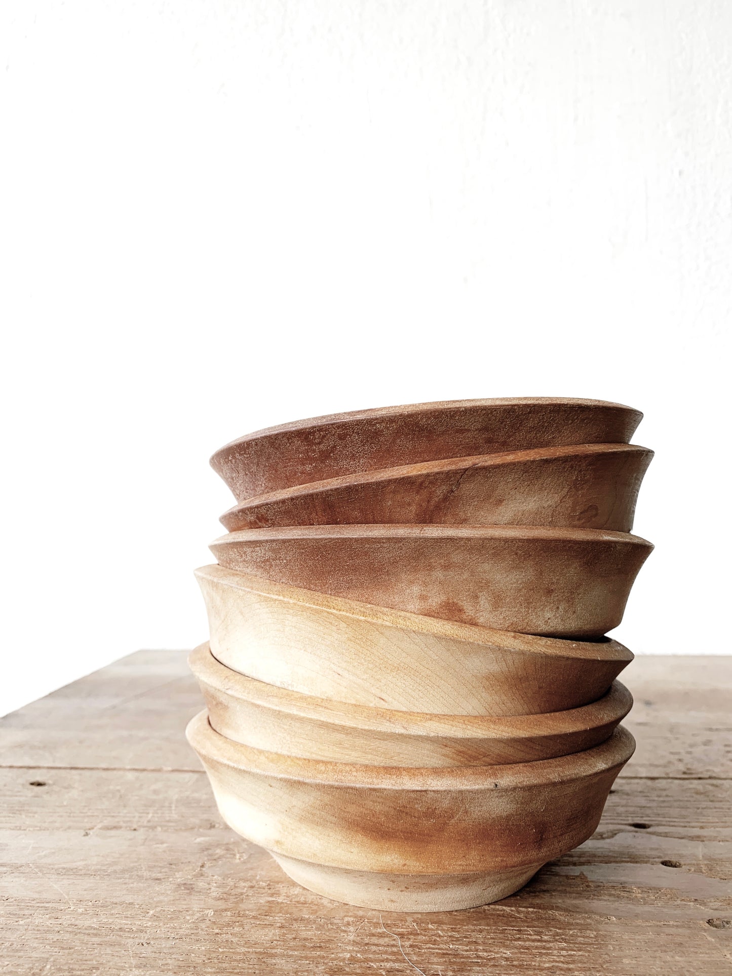 Mid Century Carved Wood Bowls Japan