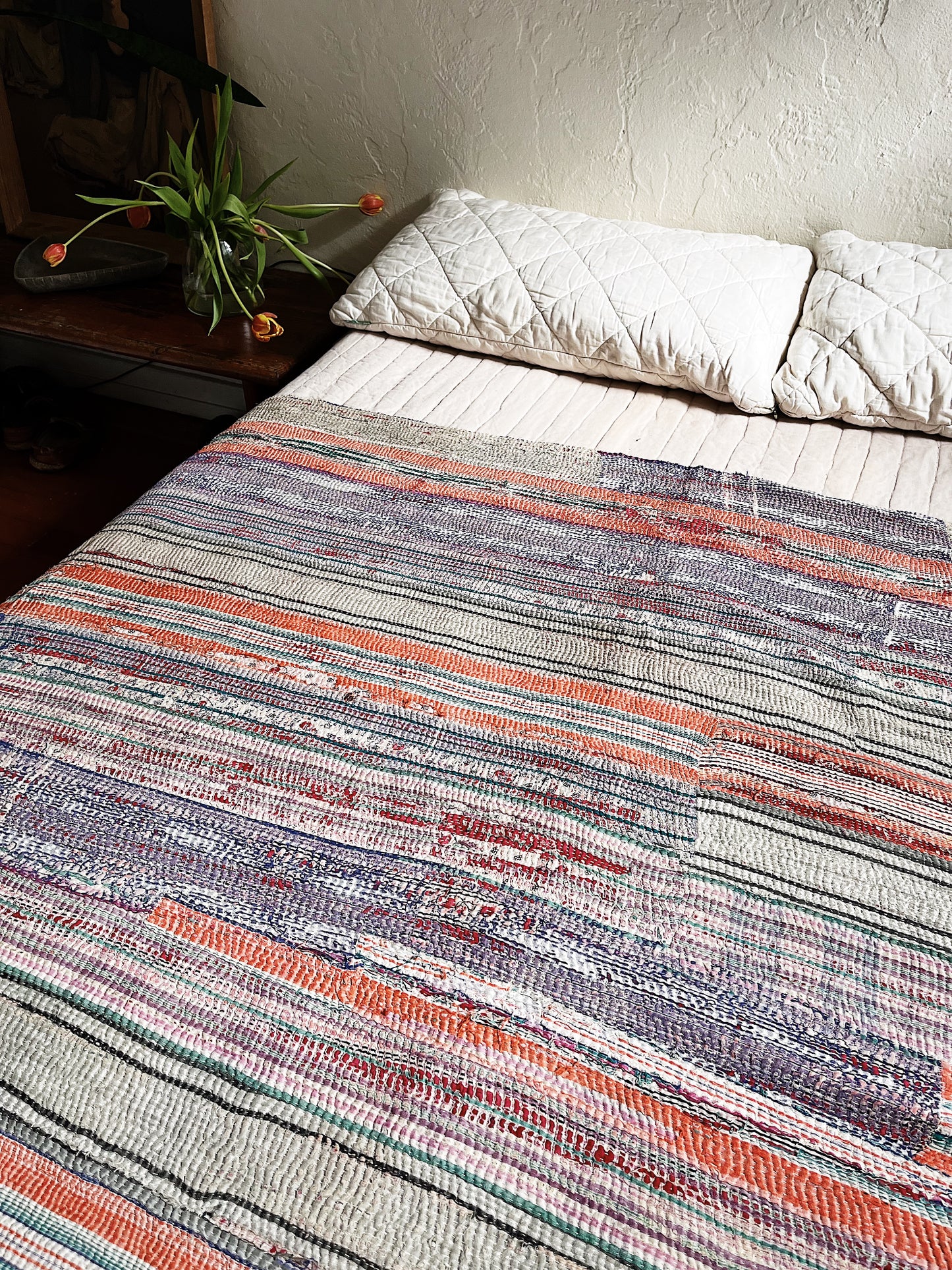 Handmade Cotton Kantha Quilt