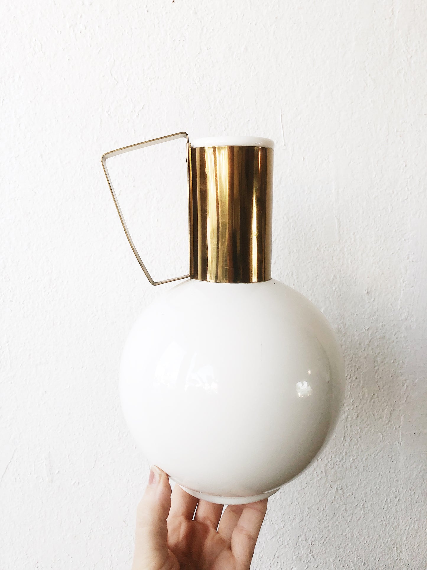 Vintage Ceramic and Brass Carafe