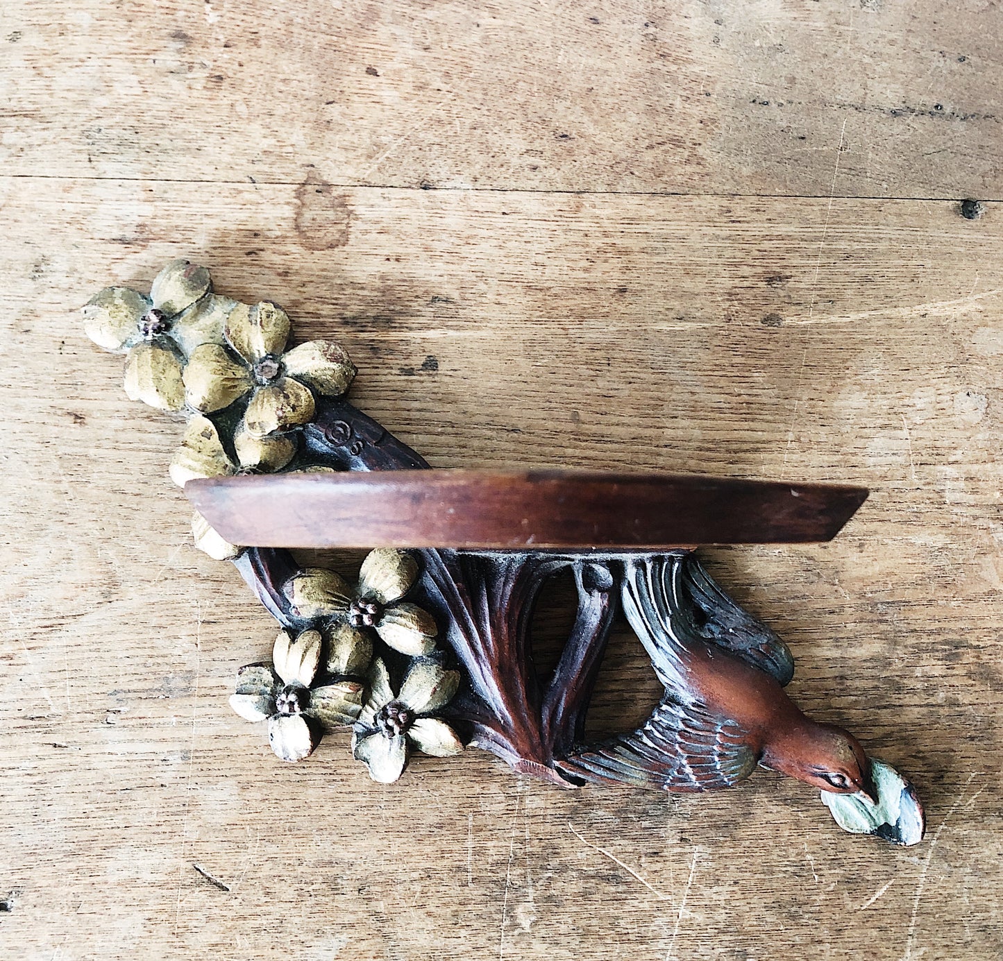 Vintage Syroco Carved Wood Shelf