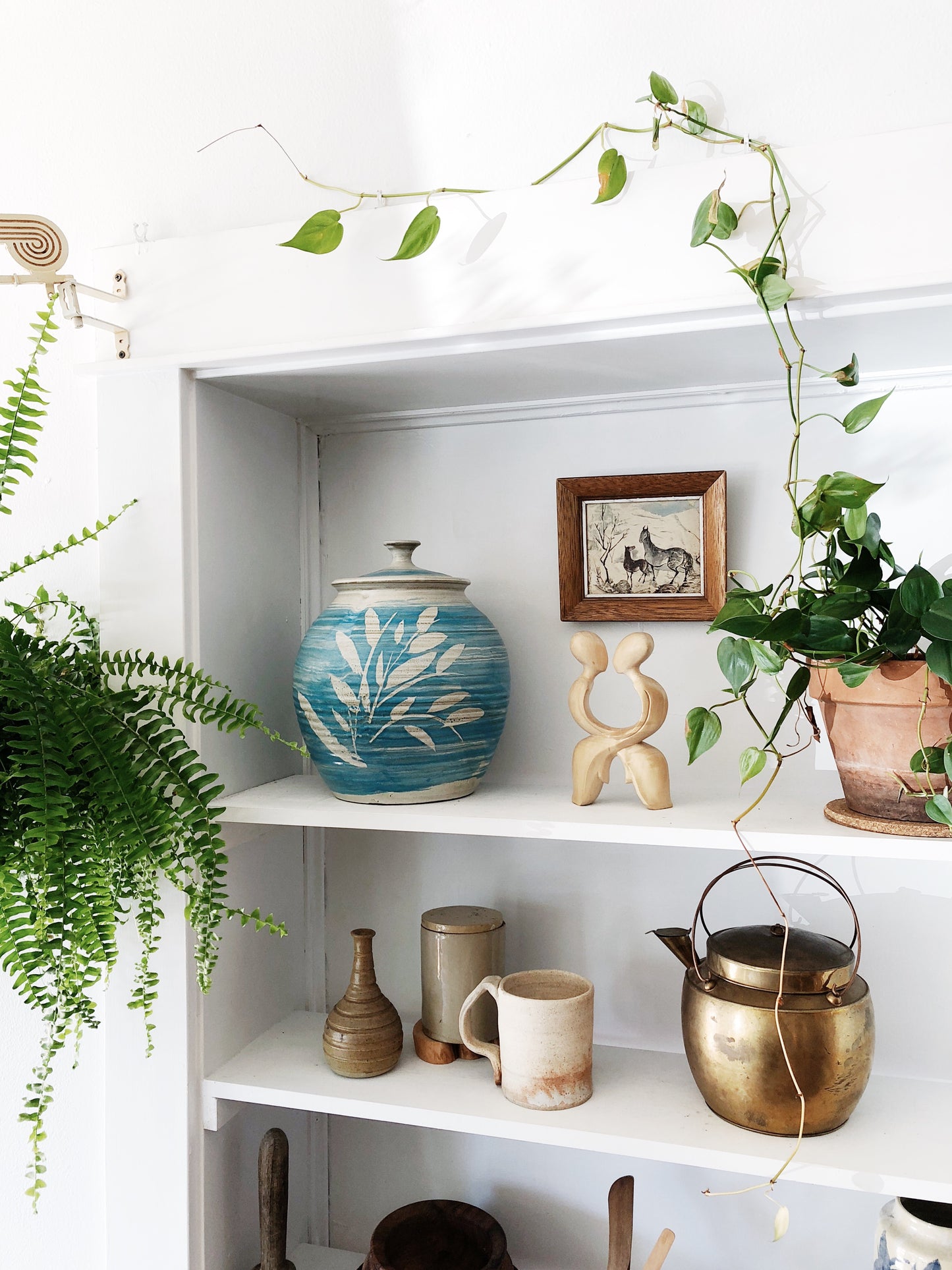 Vintage Wood Lovers Sculpture