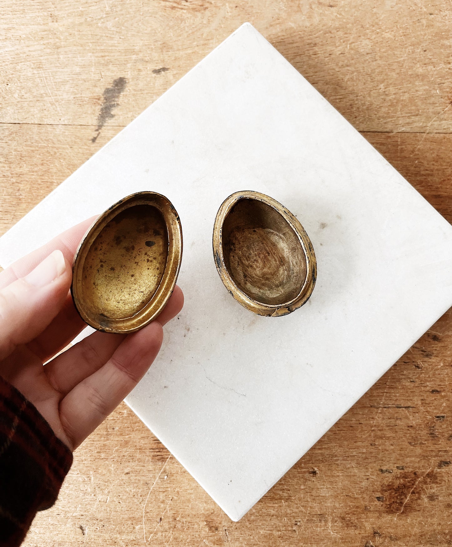 Vintage Bronze Egg Box