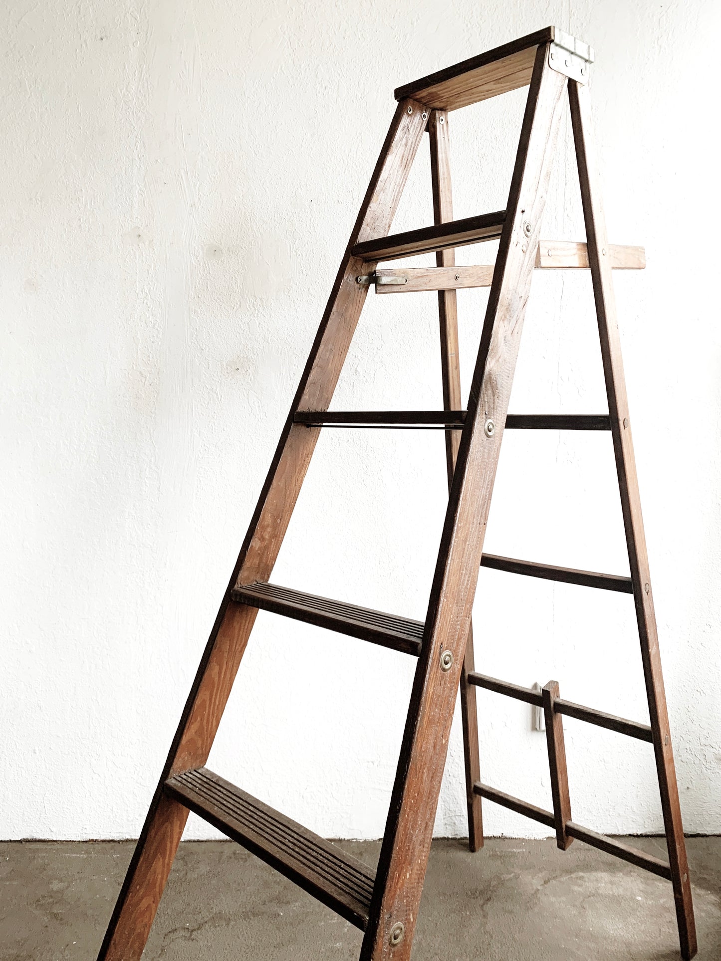 Vintage Tall Wood Ladder for Display