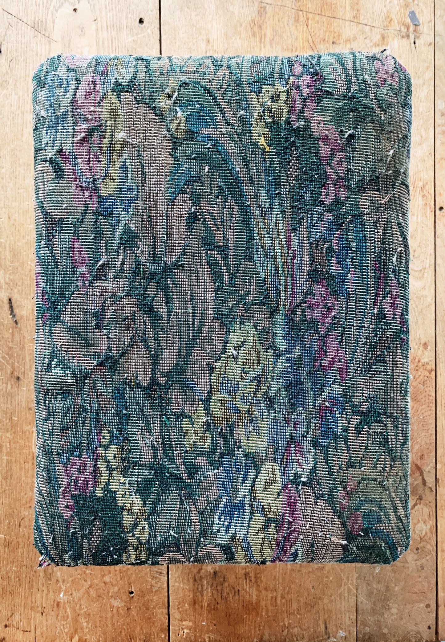 Vintage Tapestry Footstool with Storage