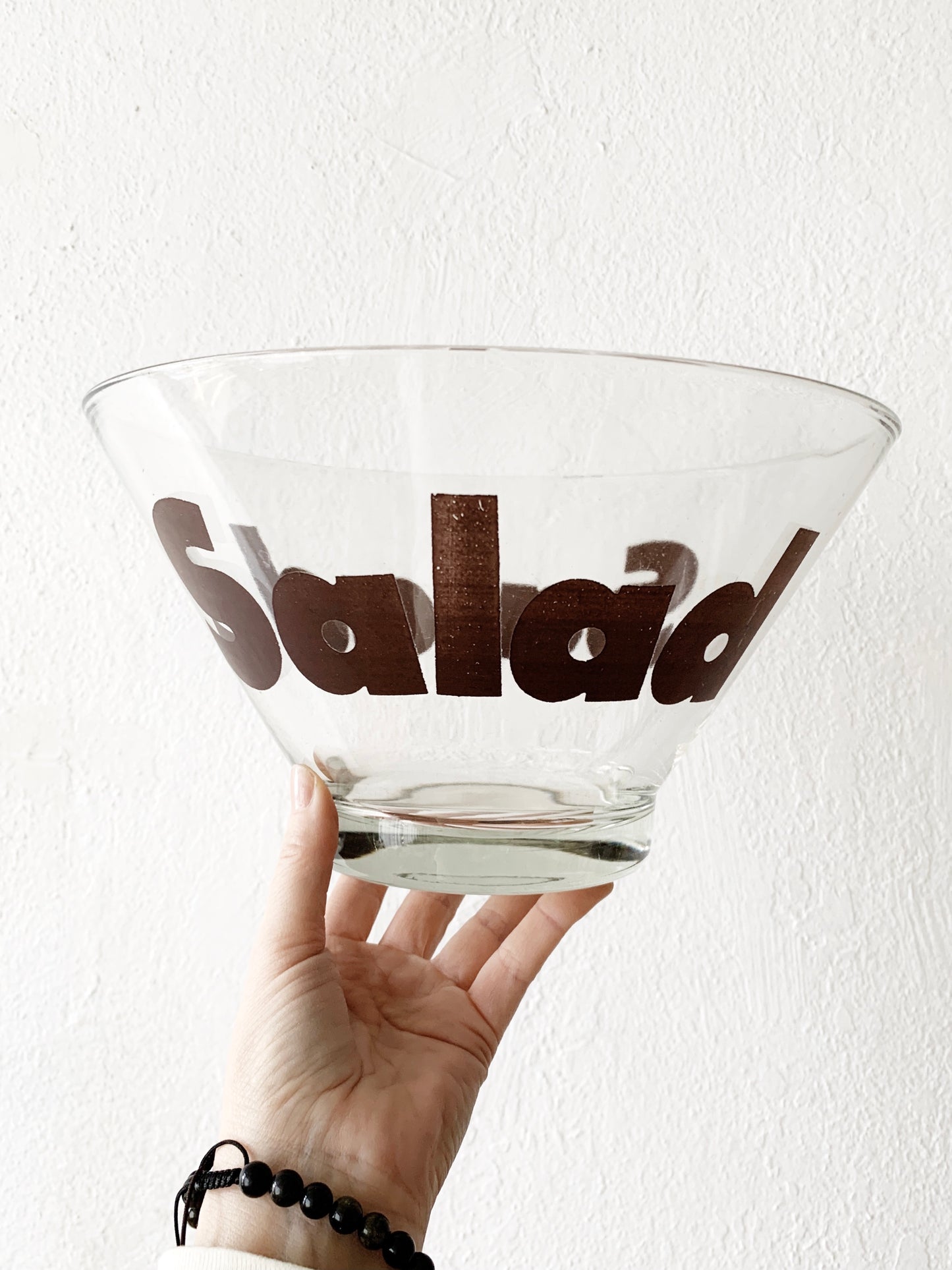 Vintage Glass Salad Bowl