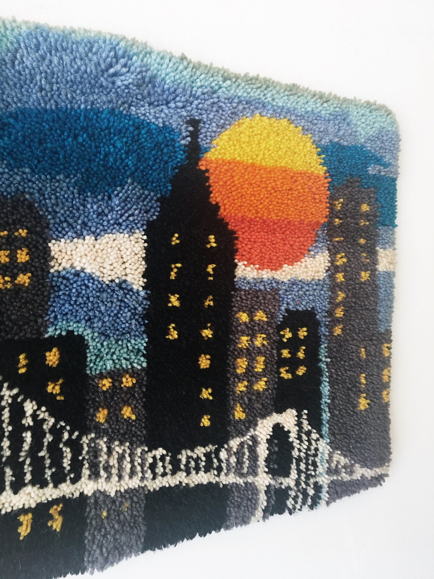 Vintage Cityscape Latch Wall Hanging