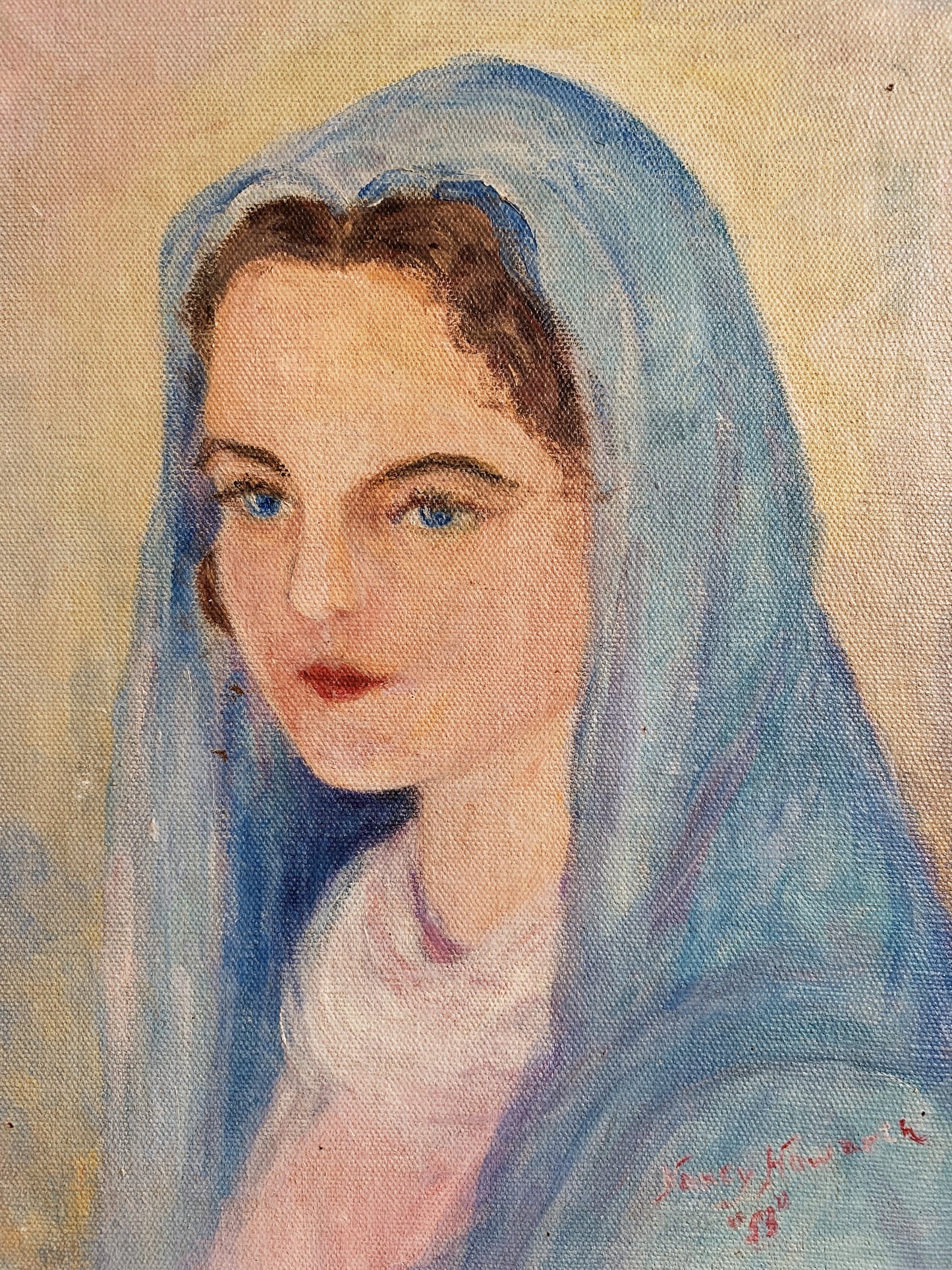 Vintage Signed 1950’s Mary Magdalene Painting