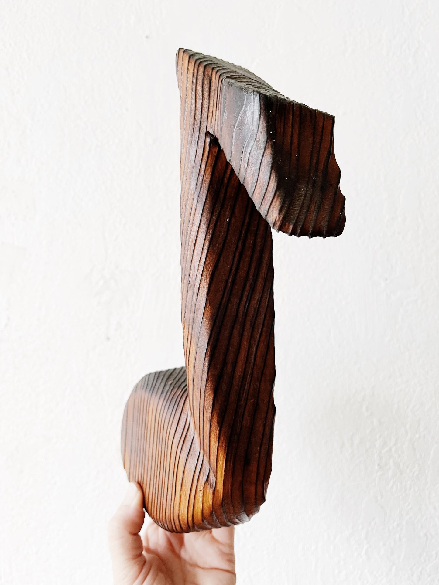 1970s Carved Wood Musical Note