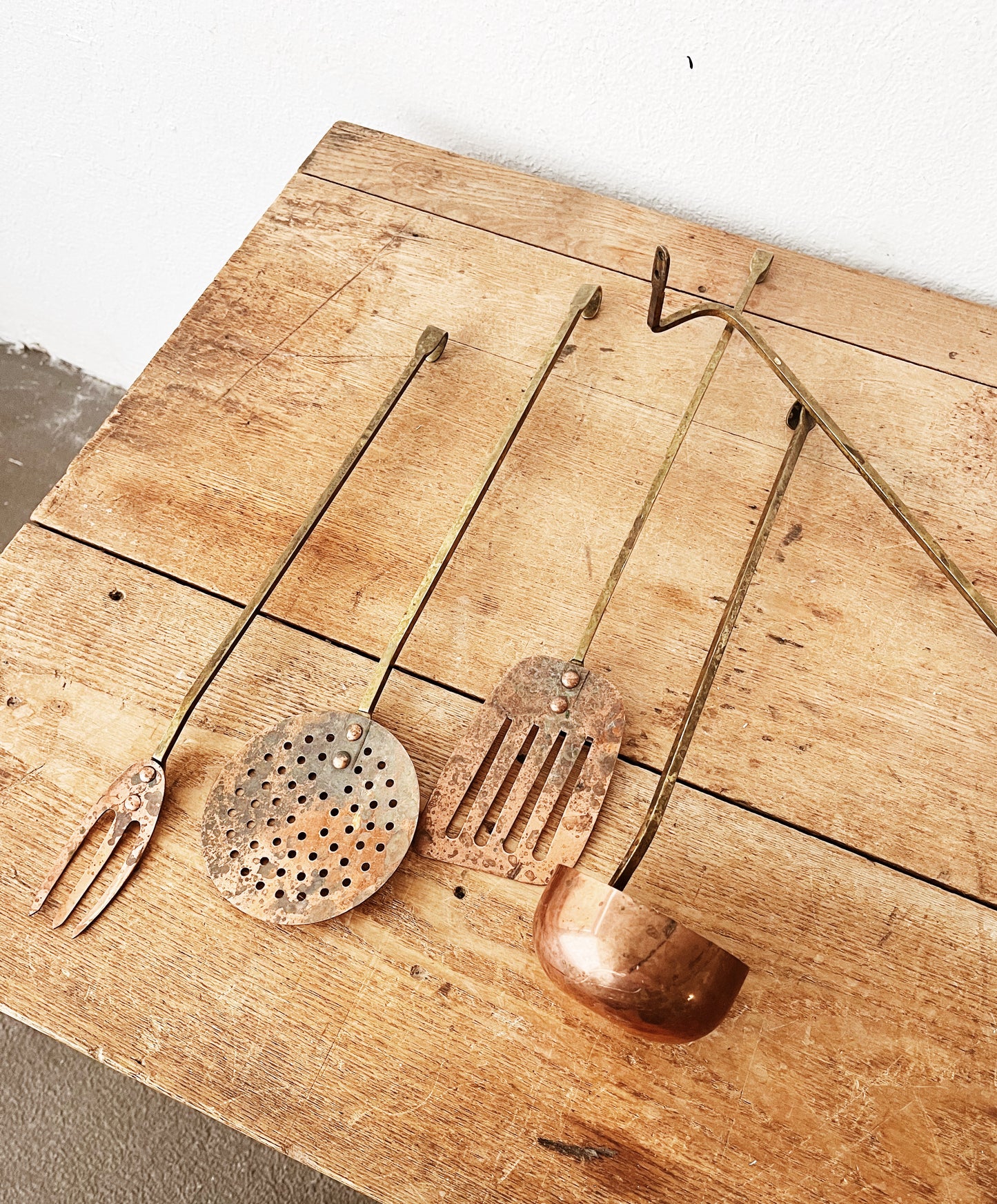 Vintage Copper Utensil Set