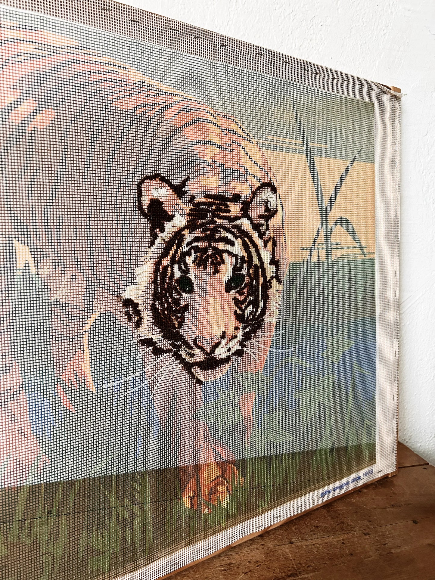 Vintage Tiger Needlepoint