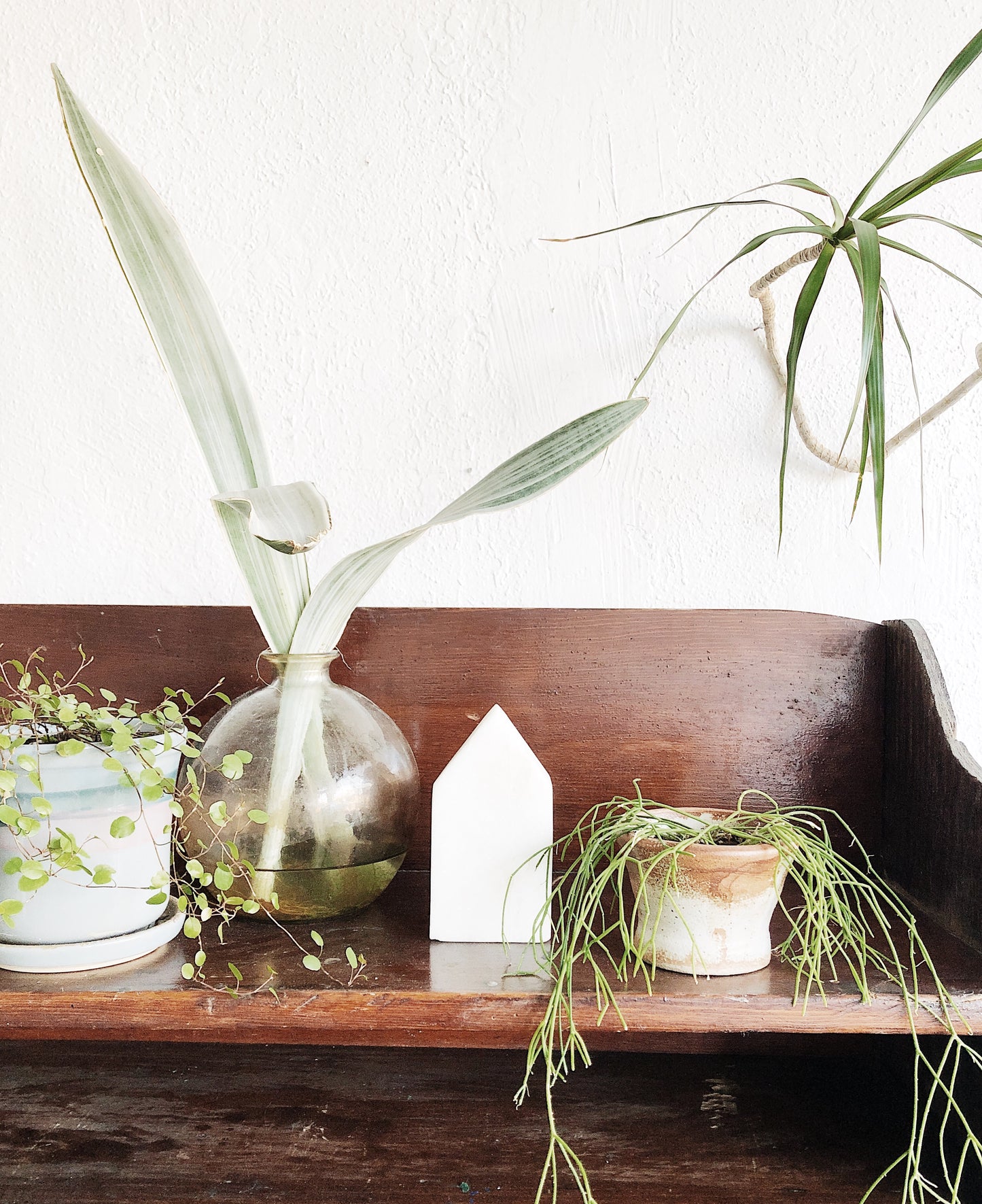 Vintage Solid White Marble Obelisk